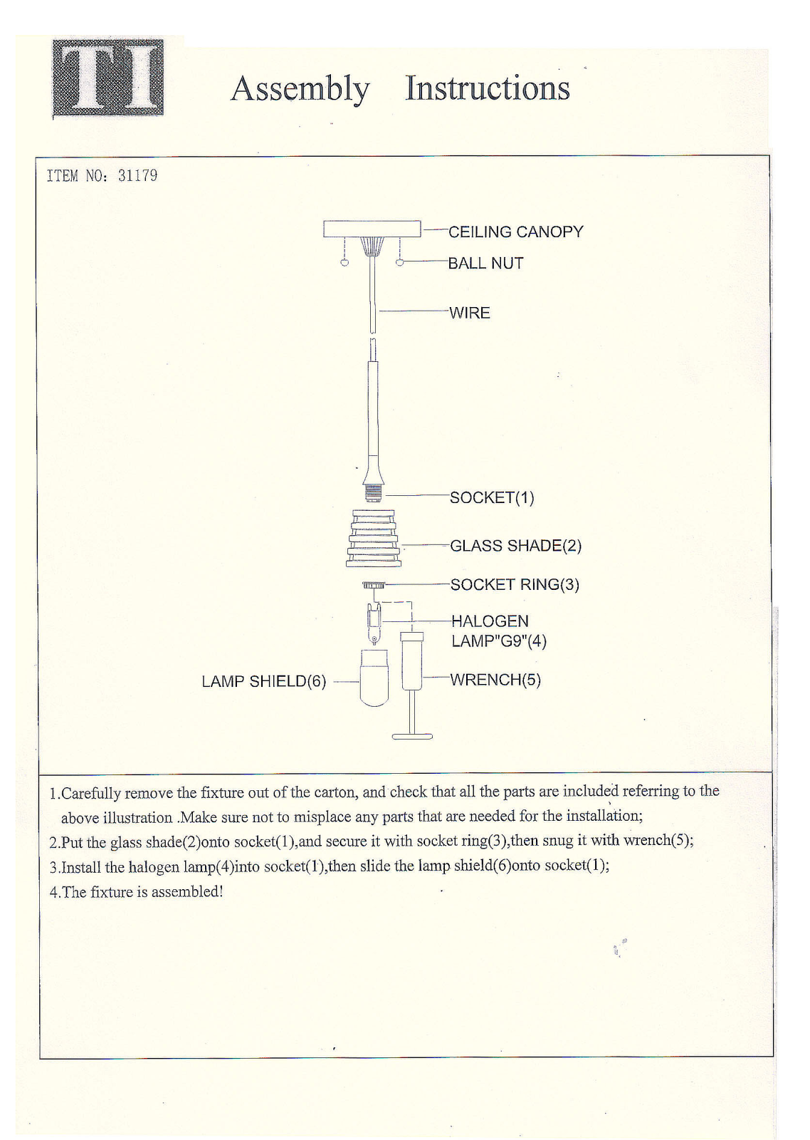 Triarch 31179 User Manual