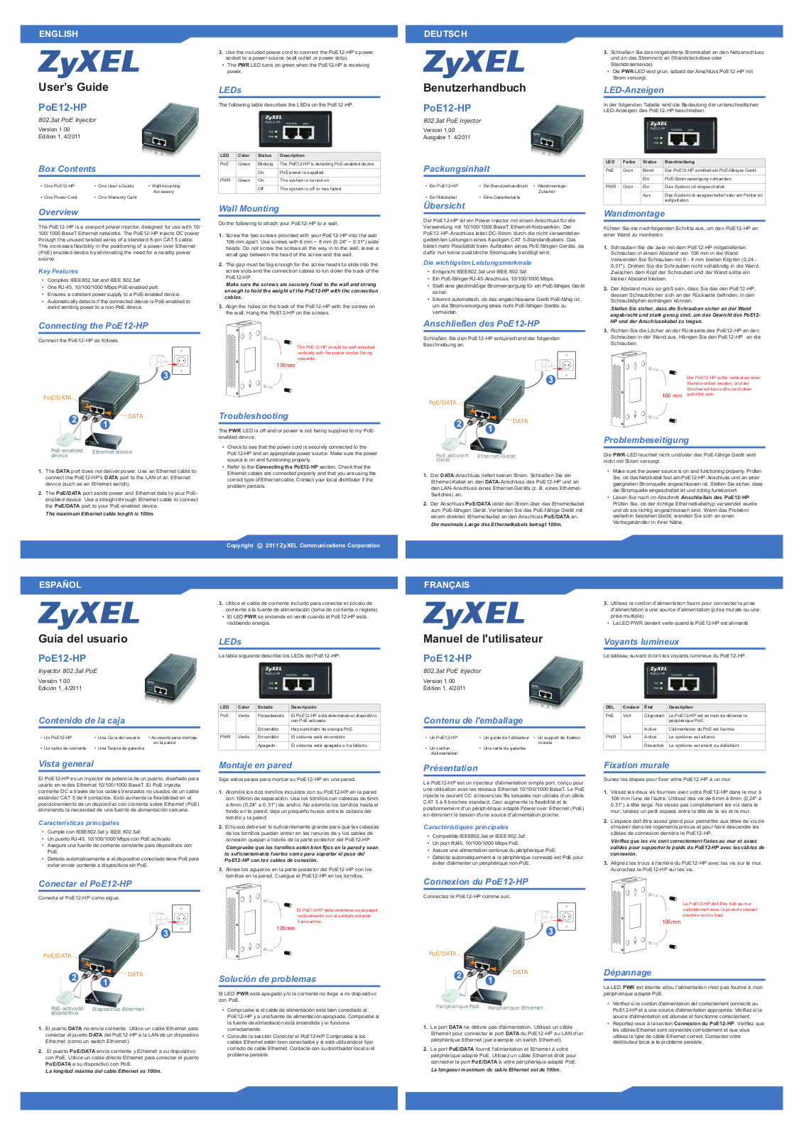 Zyxel PoE12-HP User Manual