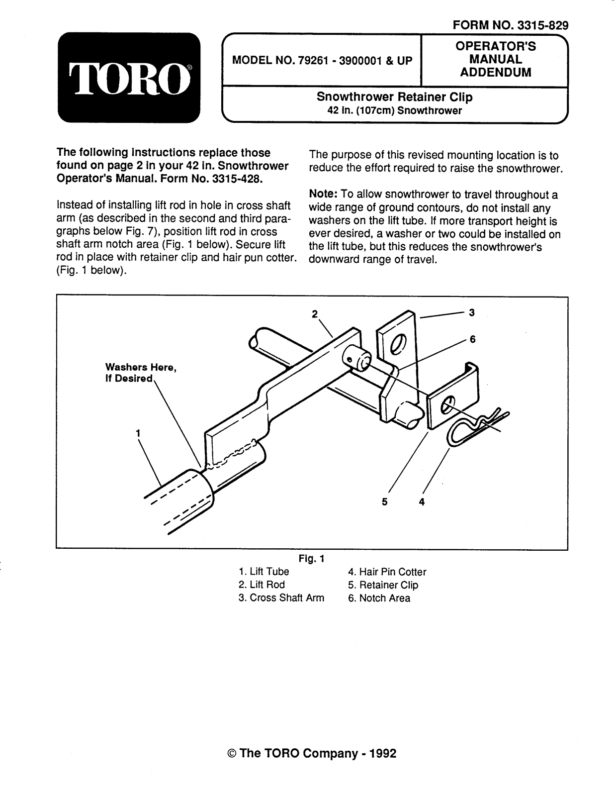 Toro 79261 Addendum