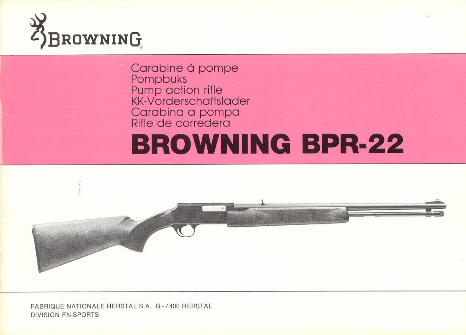 BROWNING BPR 22 User Manual