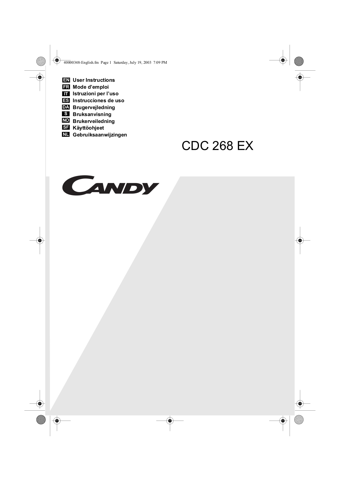 Candy AB CDC 268EX User Manual