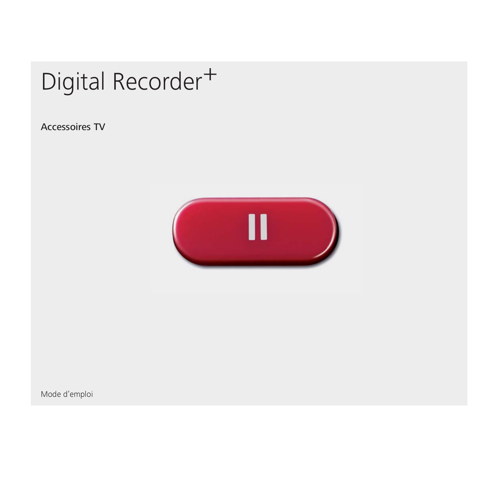 Loewe Digital Recorder+ Operating Instruction