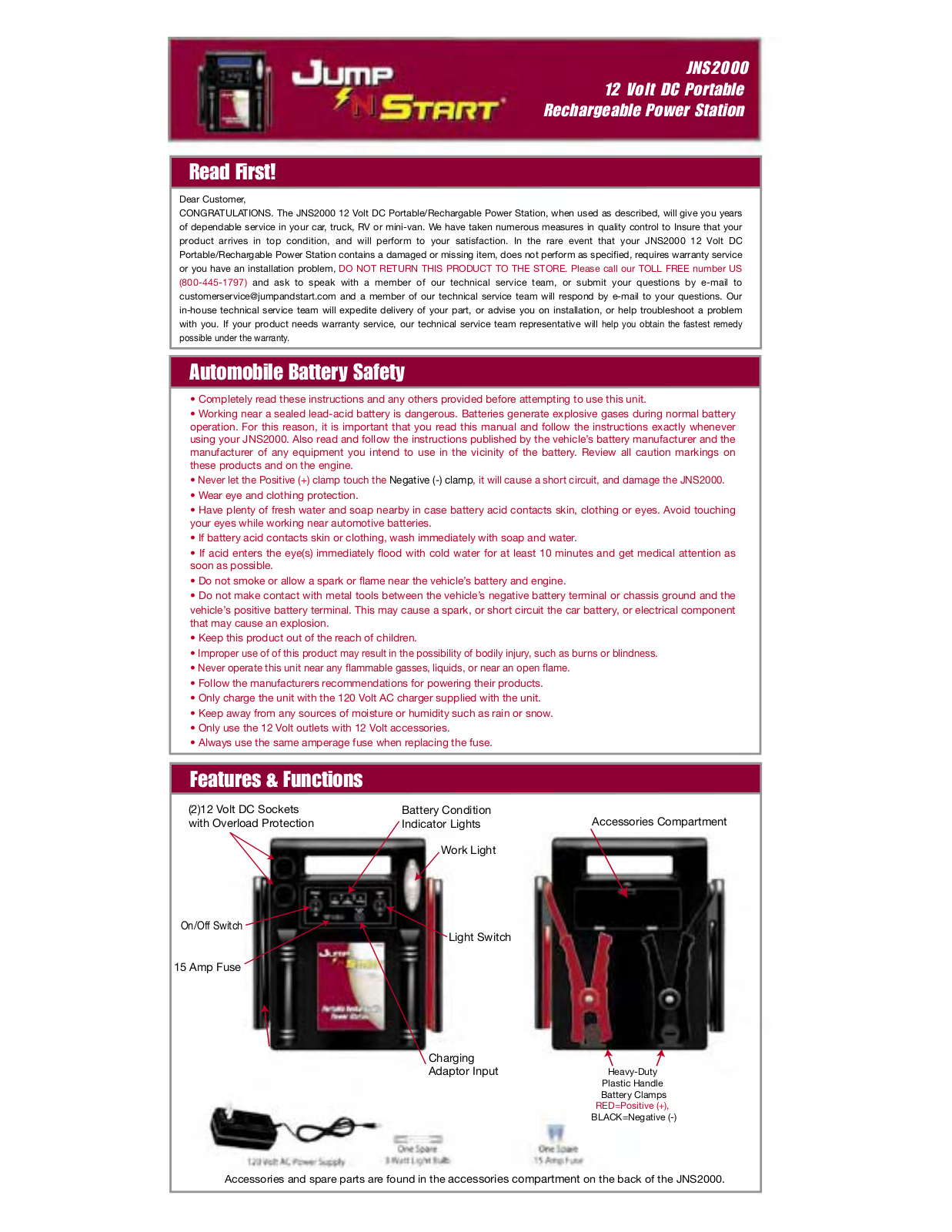 Roadmaster JNS2000 User Manual