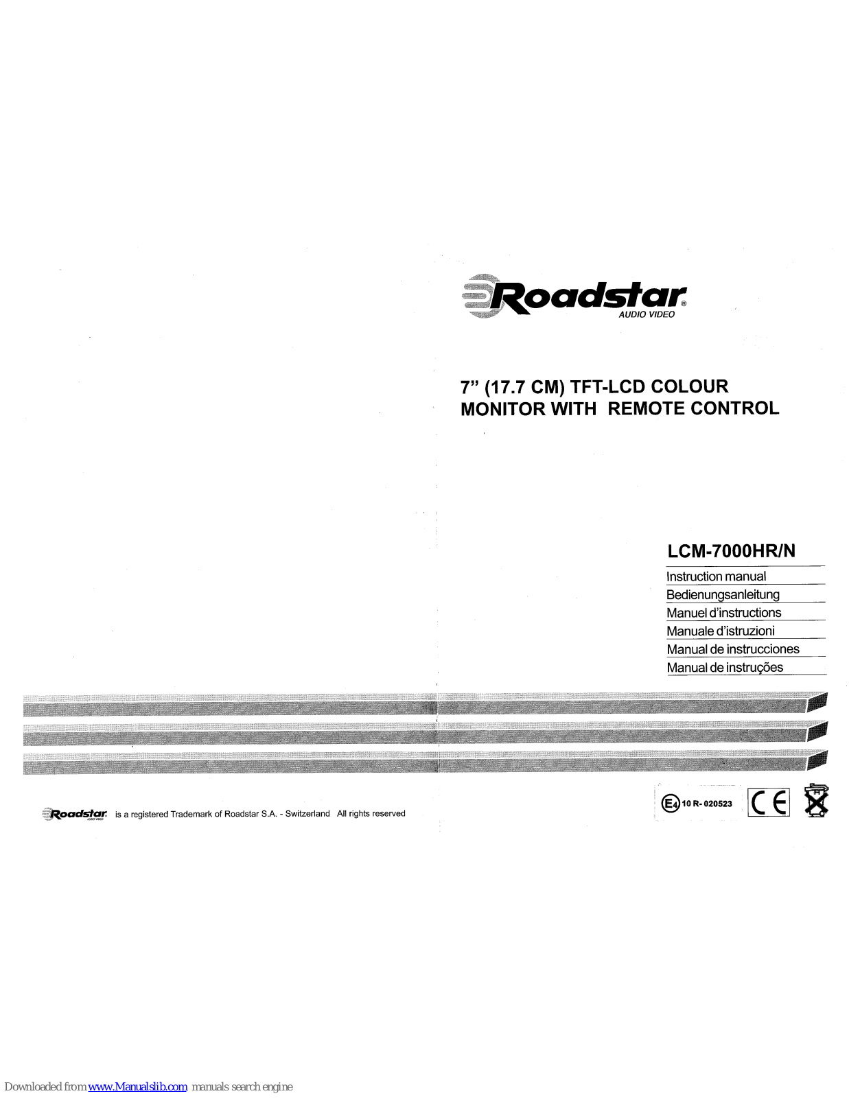 Roadstar LCDM-7000HR/NS, LCDM-7000HR/NB Instruction Manual