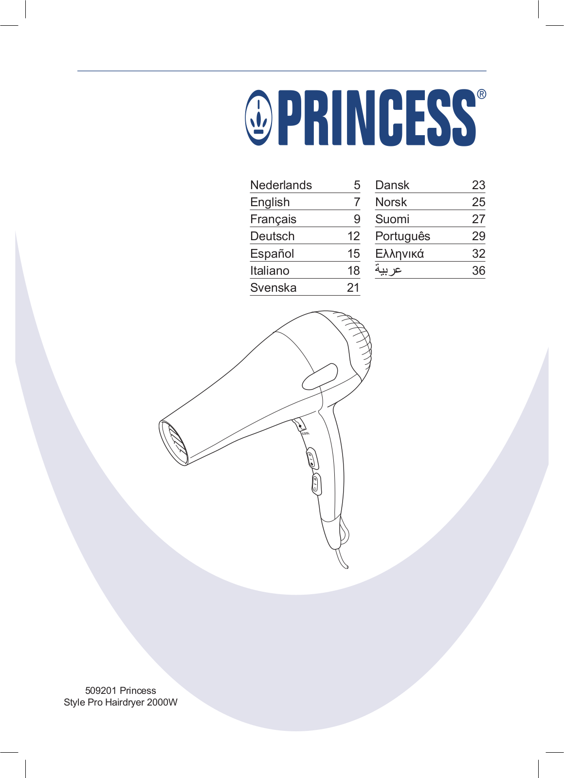 Princess 509201 Style Pro User Manual