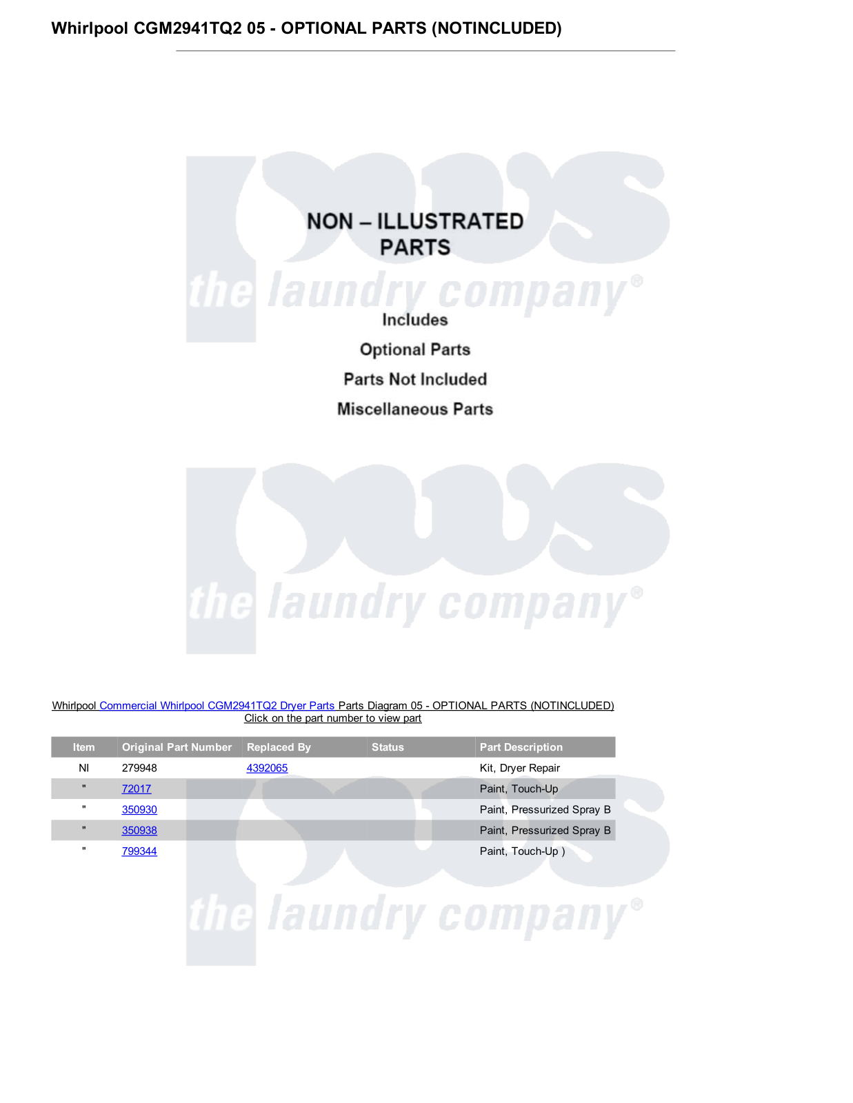 Whirlpool CGM2941TQ2 Parts Diagram