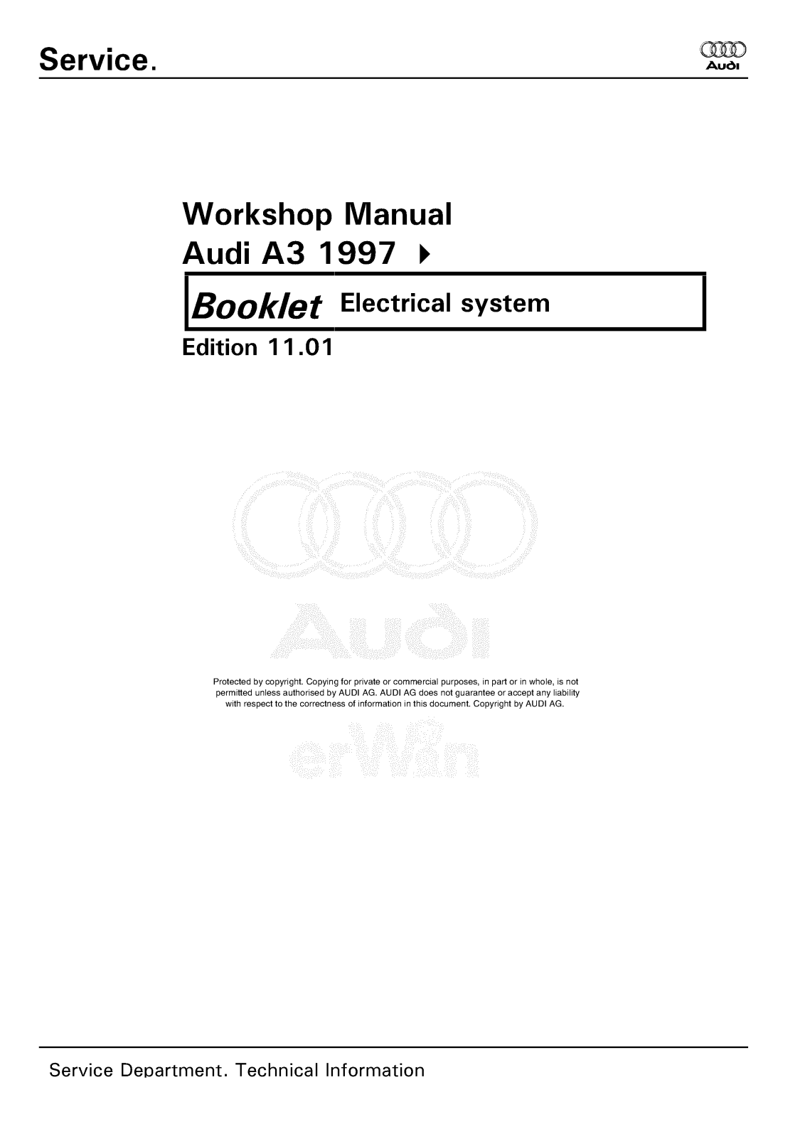 Audi A3 1997 User Manual