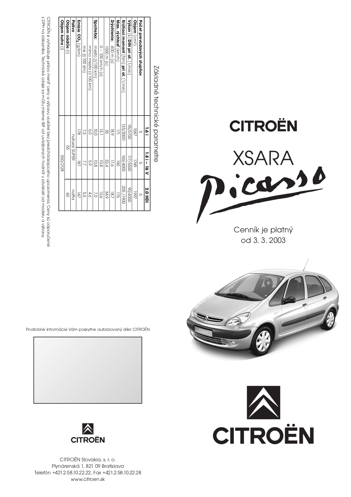 Citroen XSARA PICASSO User Manual