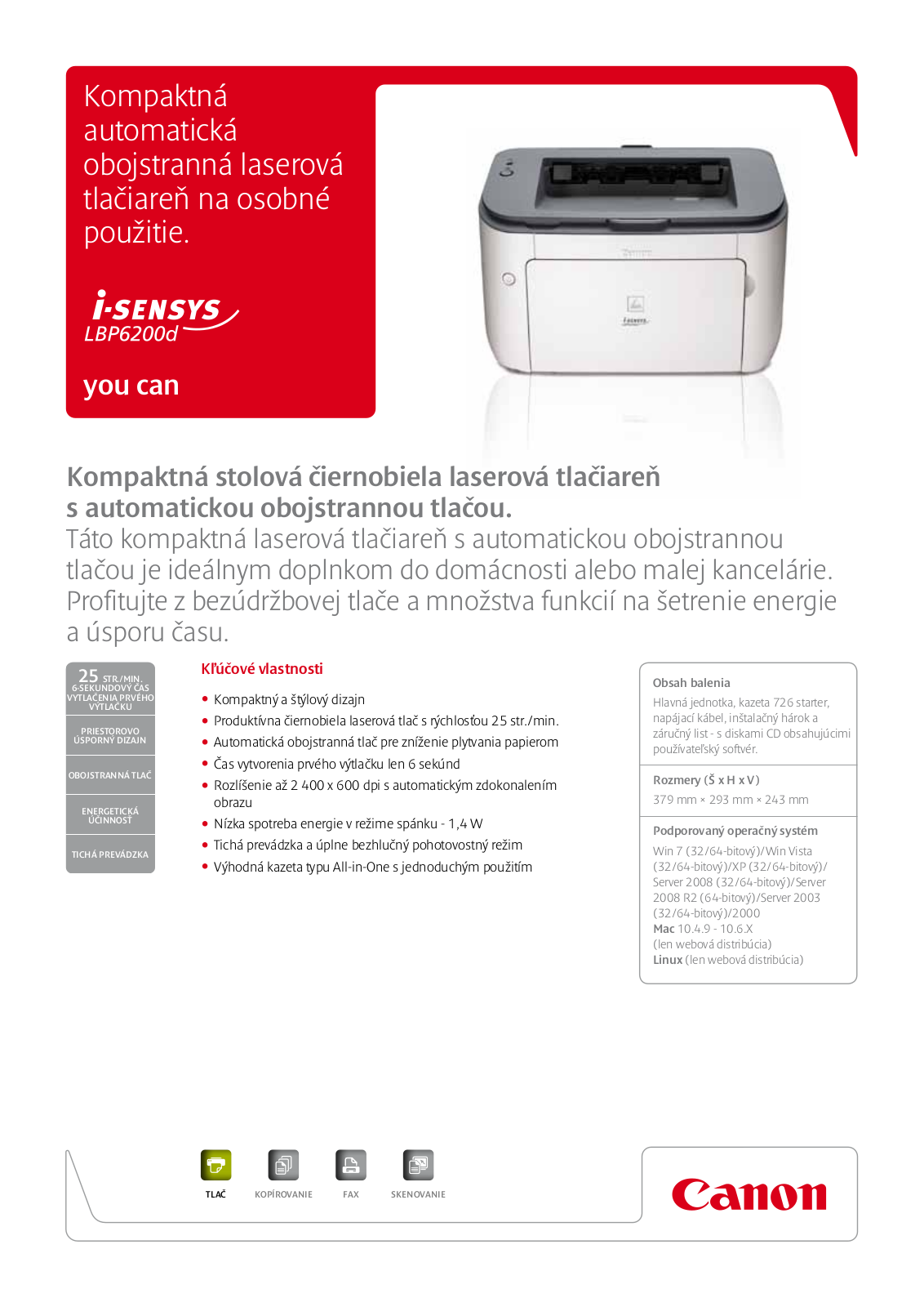 Canon I-SENSYS LBP6200D BROCHURE