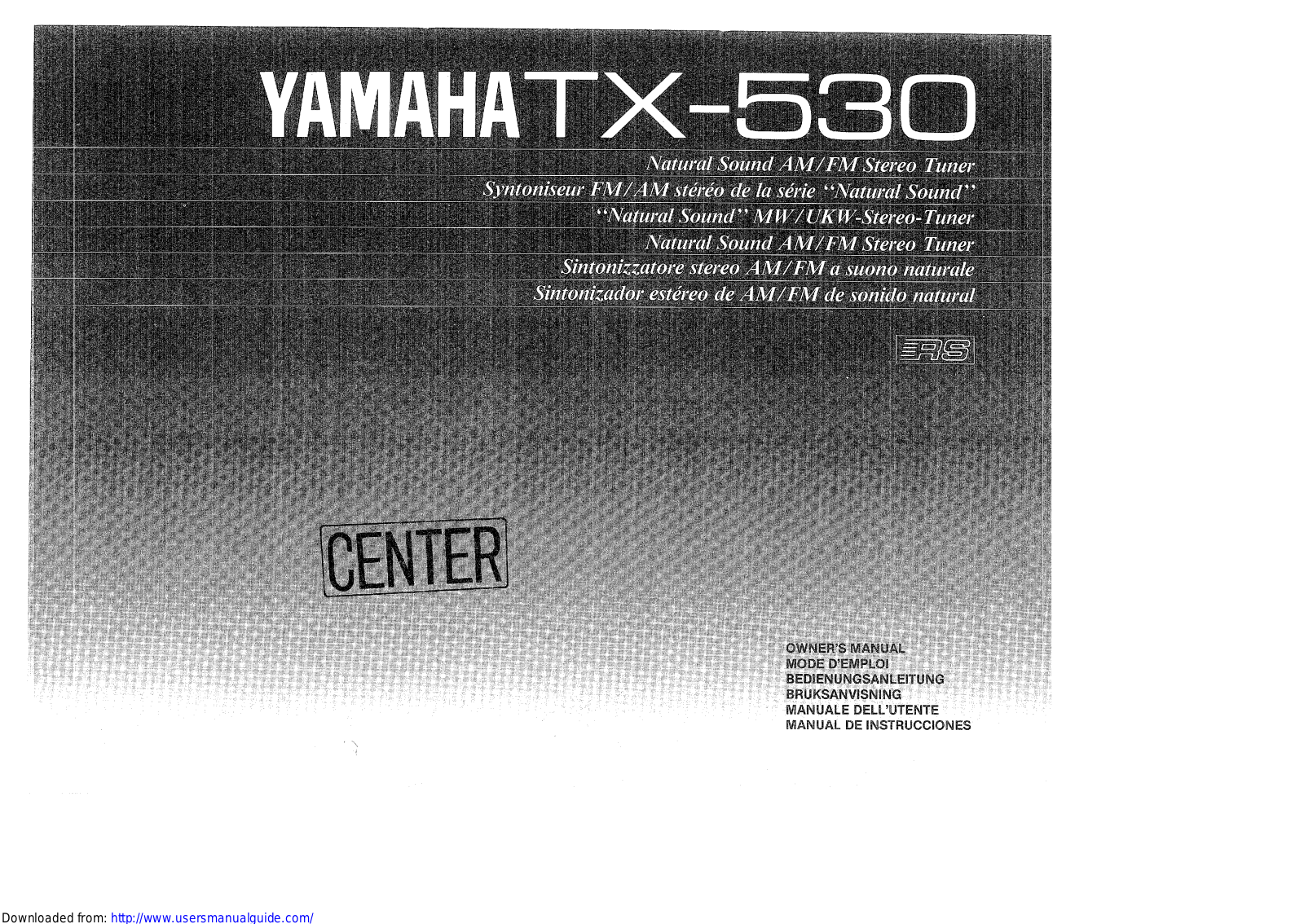 Yamaha Audio TX-530 User Manual