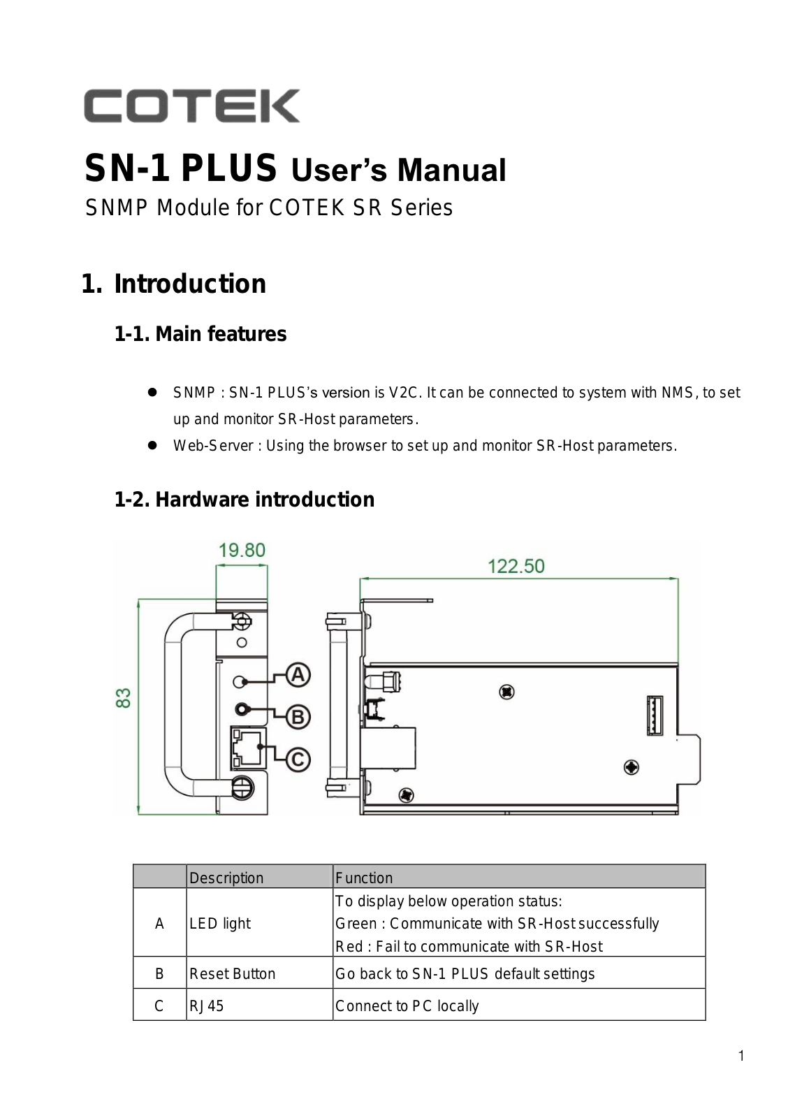Cotek SN-1 PLUS User Manual - ManualMachine.com