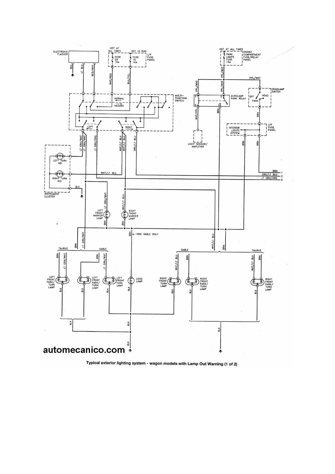 FORD Taurus 10-29 dtaur10 Diagram