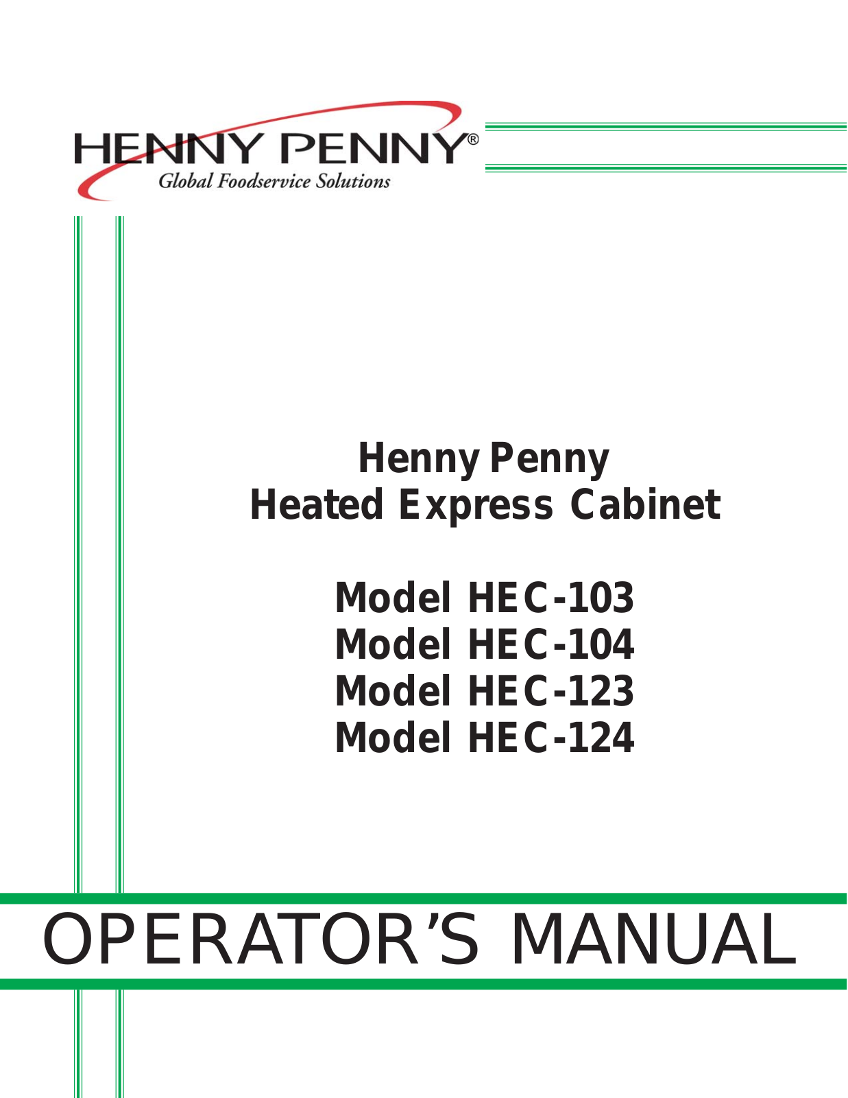 Henny Penny HEC-103 Operation Manual