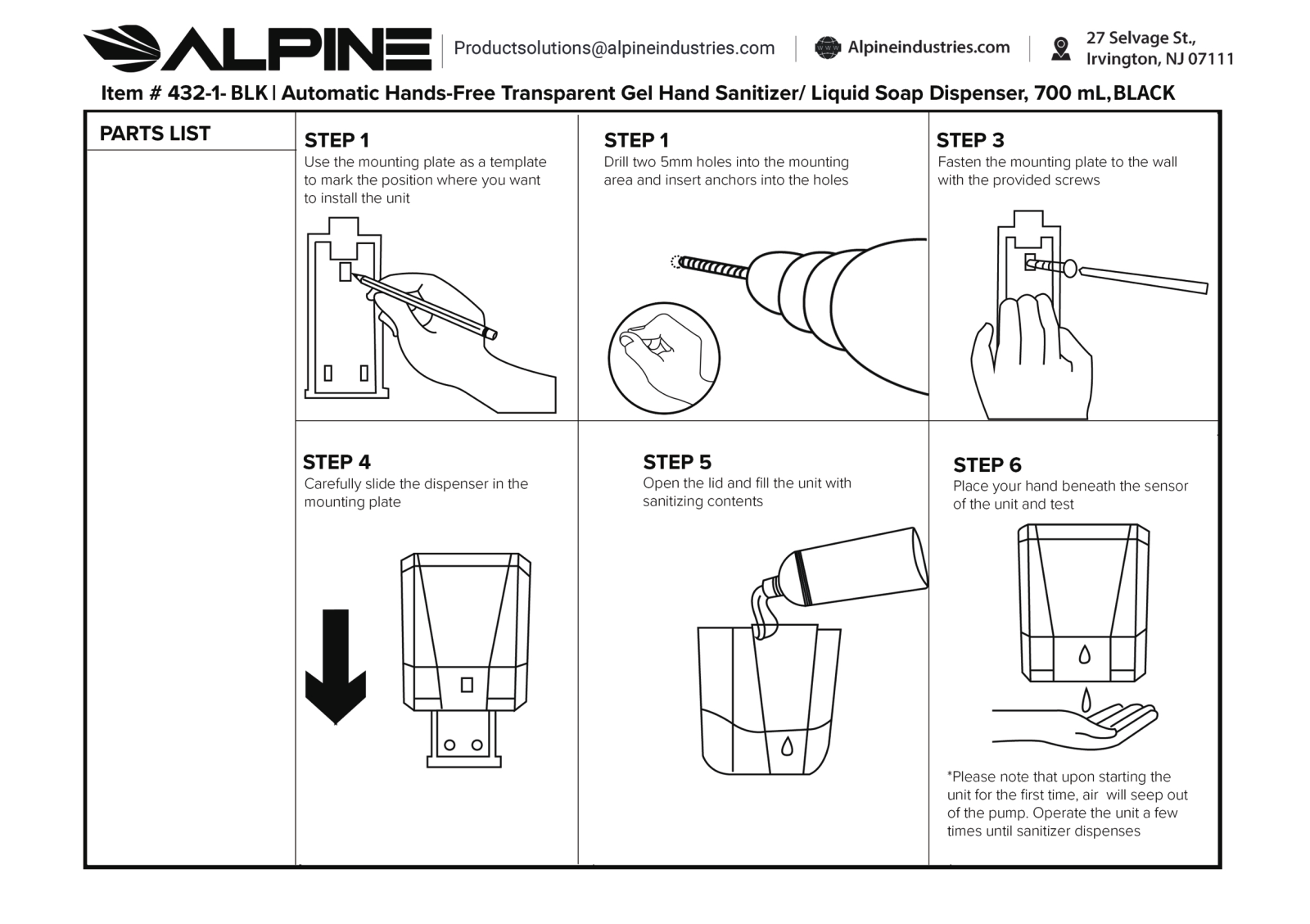 Alpine Industries APPN1382 Installation & Assembly - ManualMachine.com