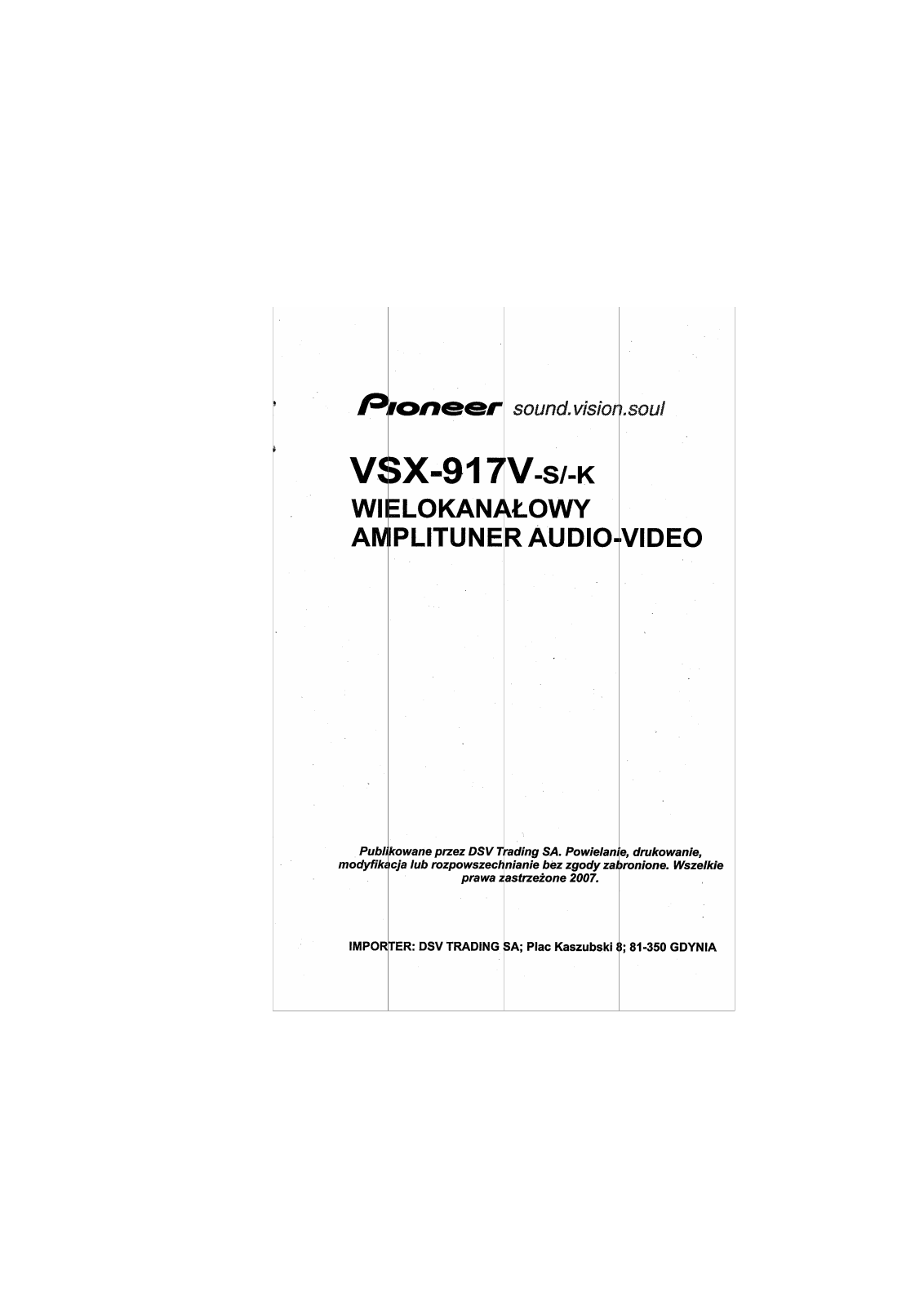 Pioneer VSX-917S, VSX-917V User Manual