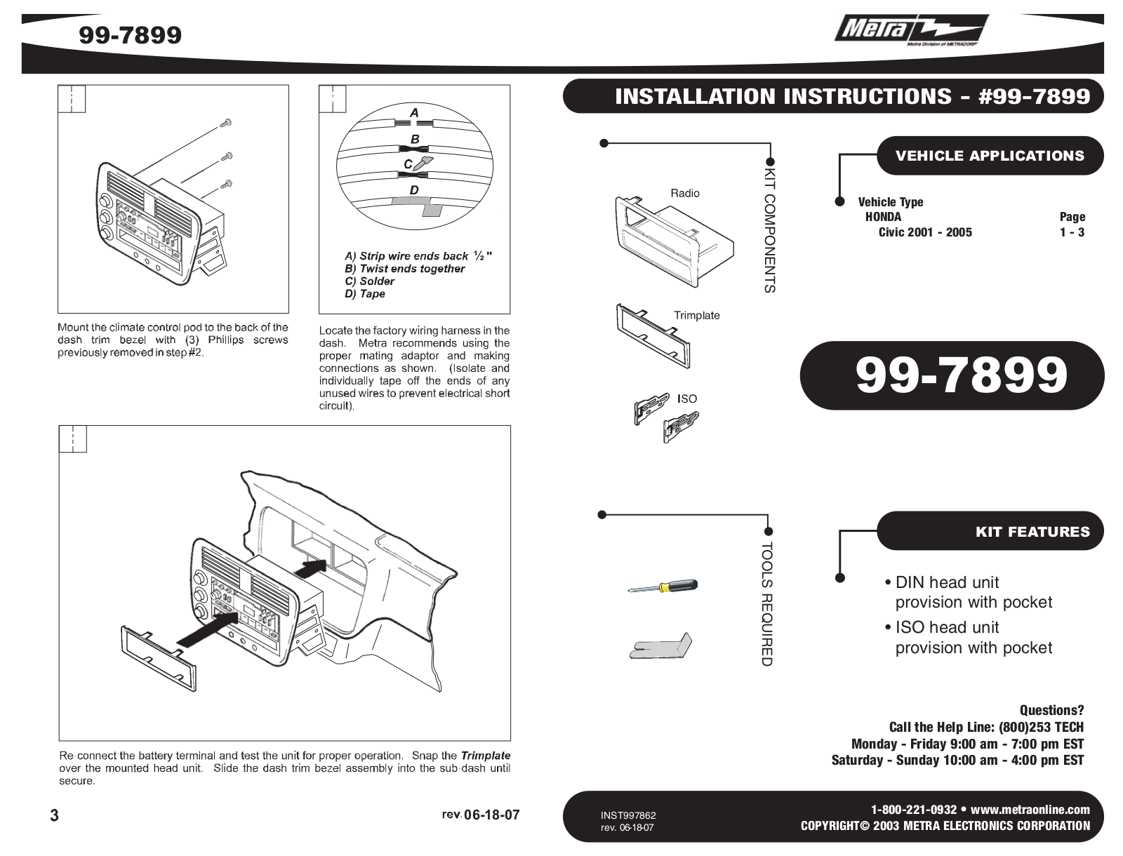 Metra Electronics 99-7899 User Manual