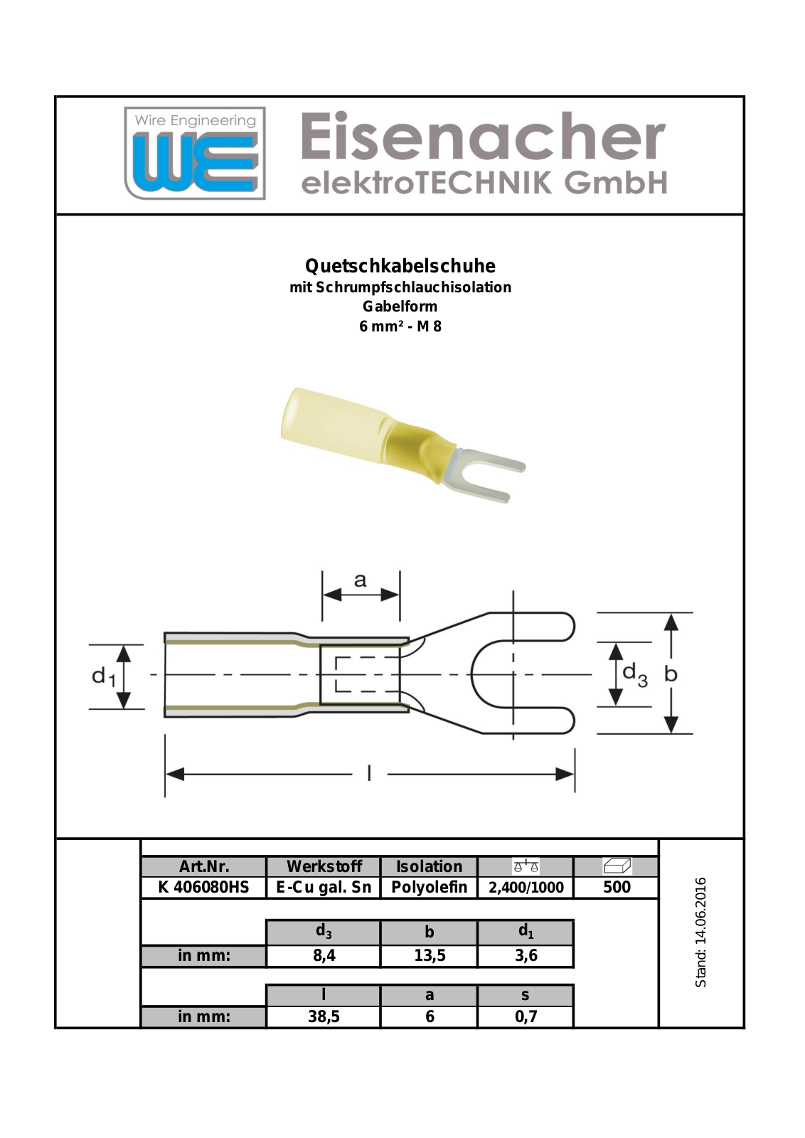 Datasheet WE K406080HS Datasheet (FREI) - ManualMachine.com