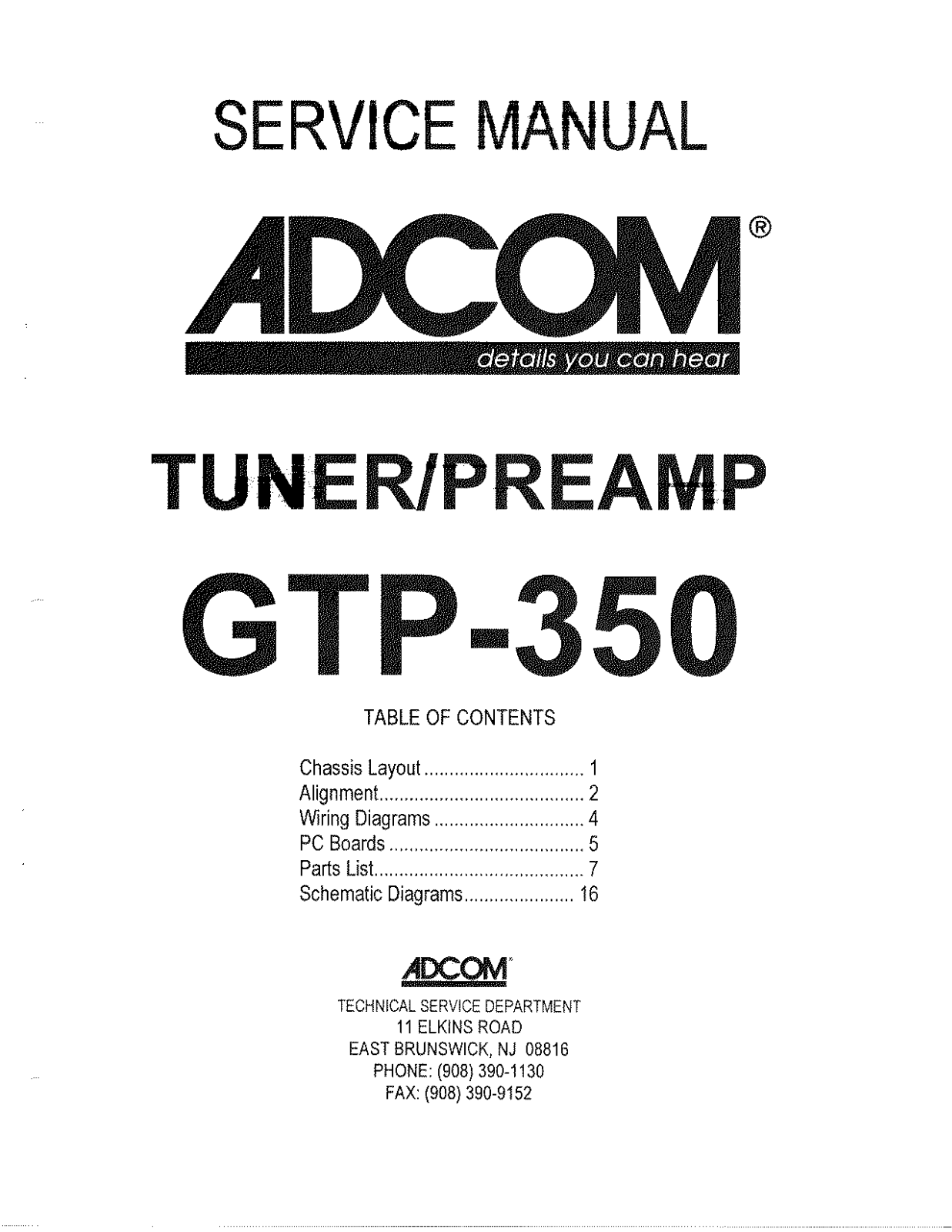 Adcom GTP350 Schematic