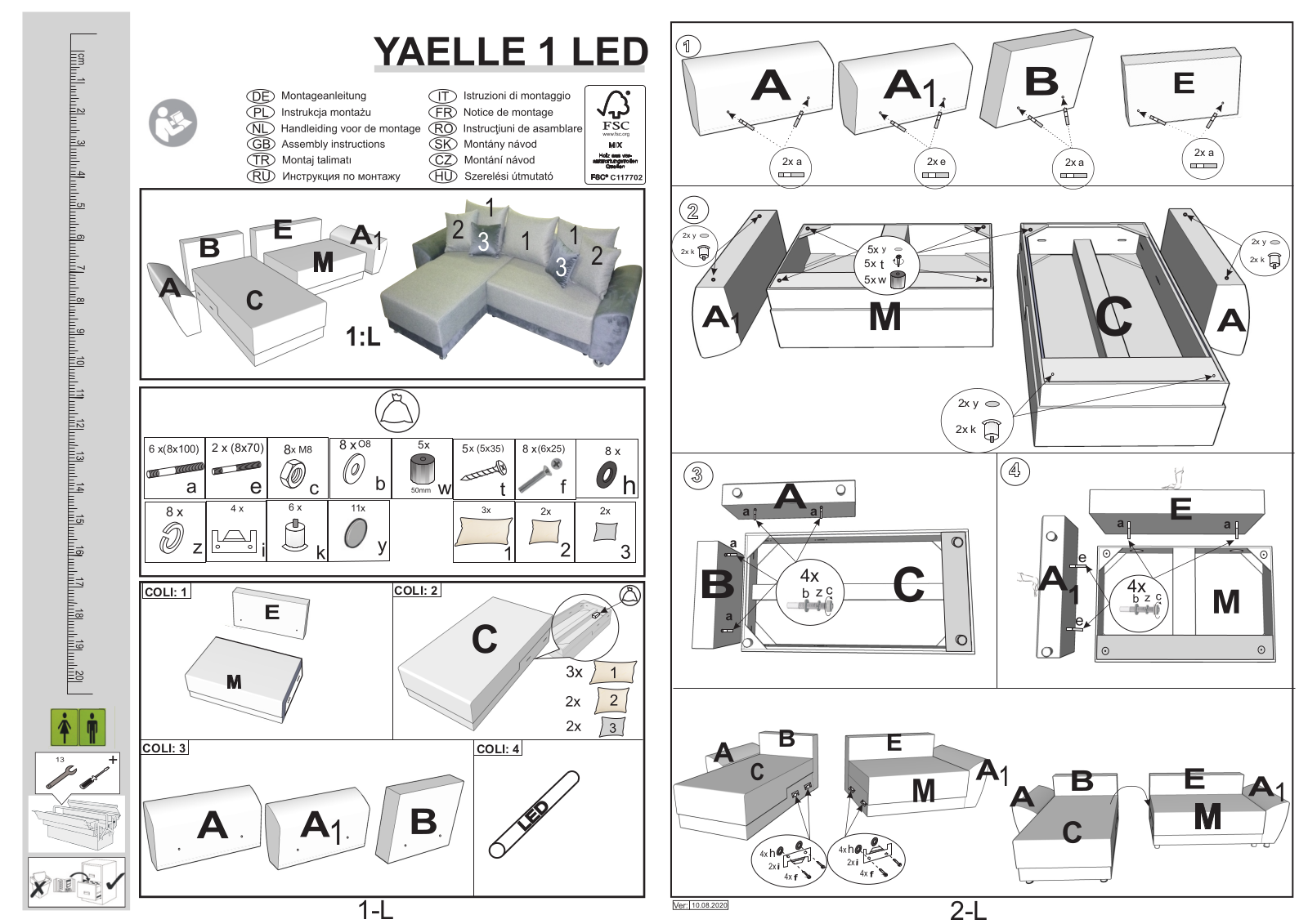 COLLECTION AB Yaelle 1LED Assembly instructions