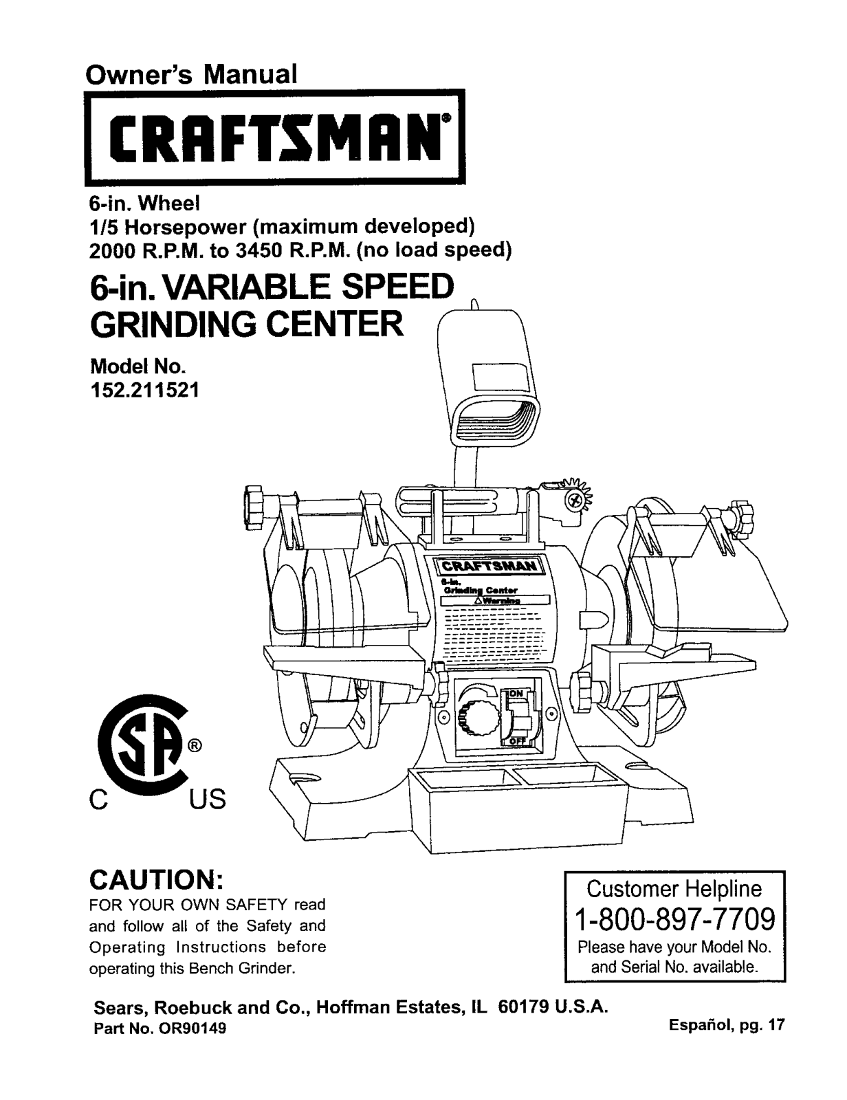 Craftsman 152211520, 152211521 Owner’s Manual