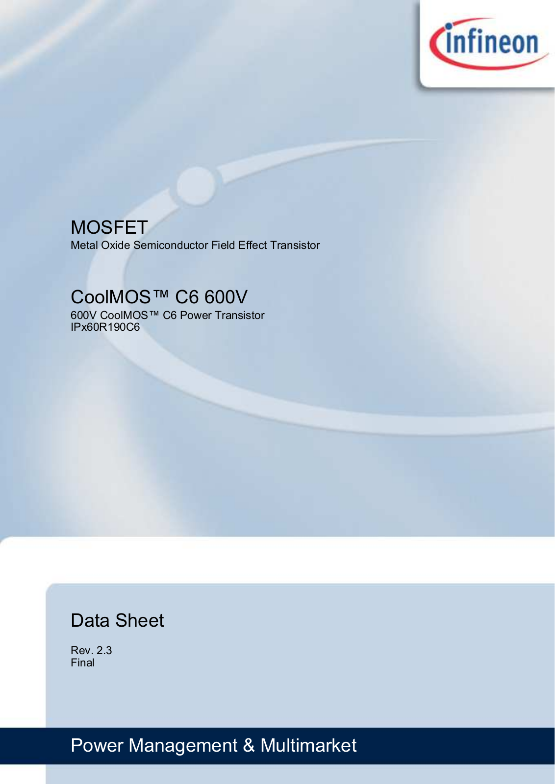 Datasheet IPP60R190C6 Specification - ManualMachine.com