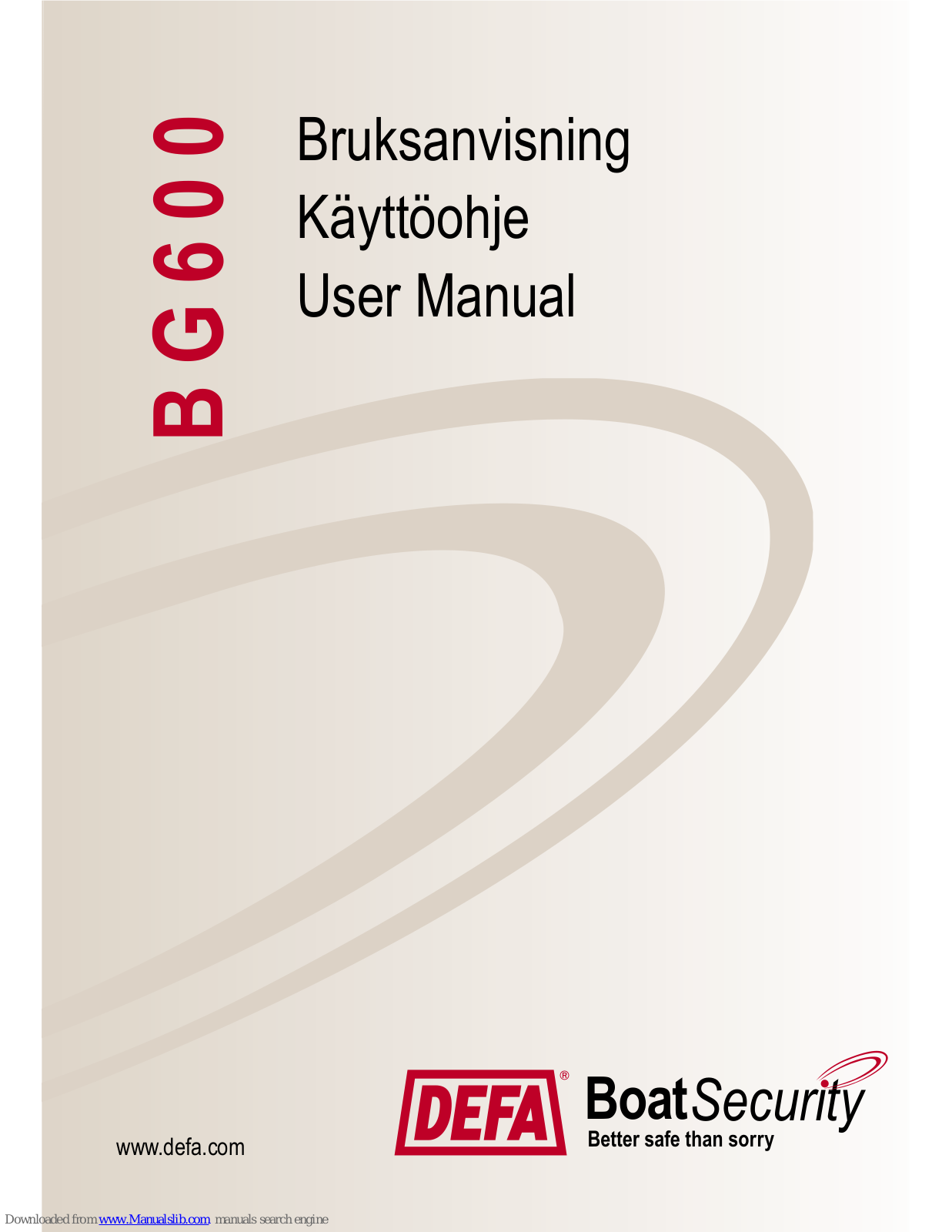 DEFA BG600 User Manual - ManualMachine.com
