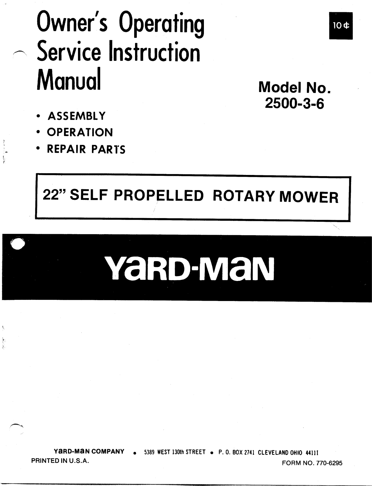 Yard-Man 219212 User Manual