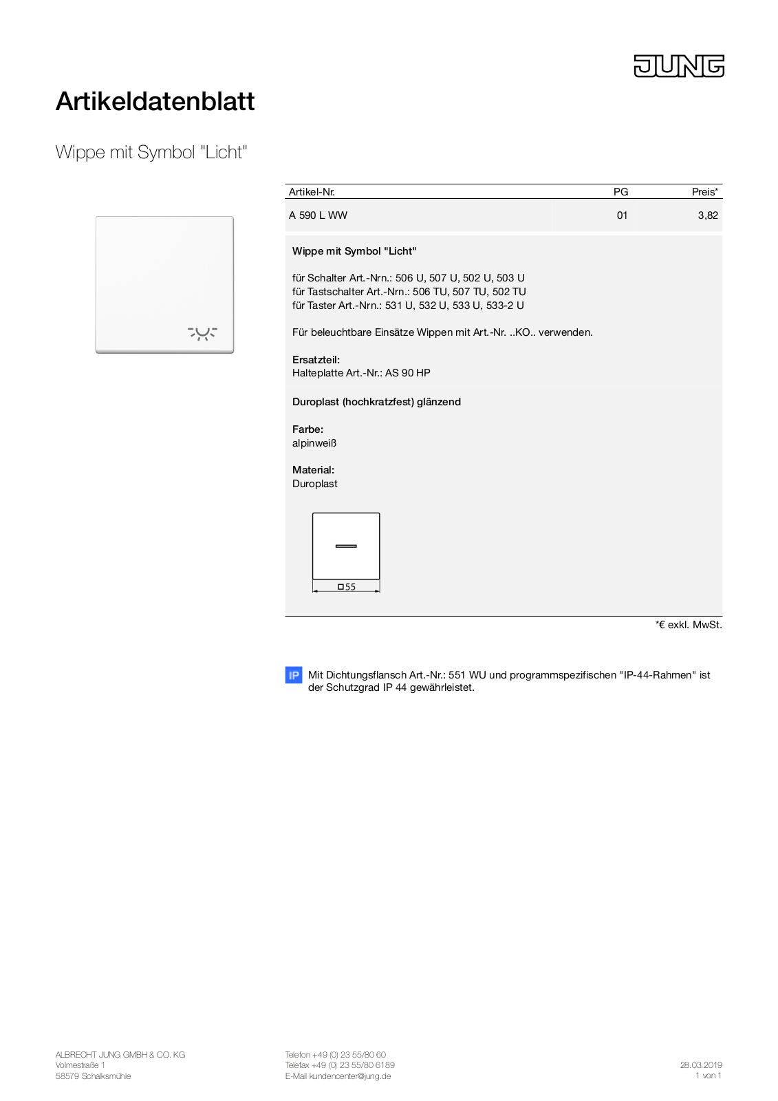 Jung A 590 L WW User Manual