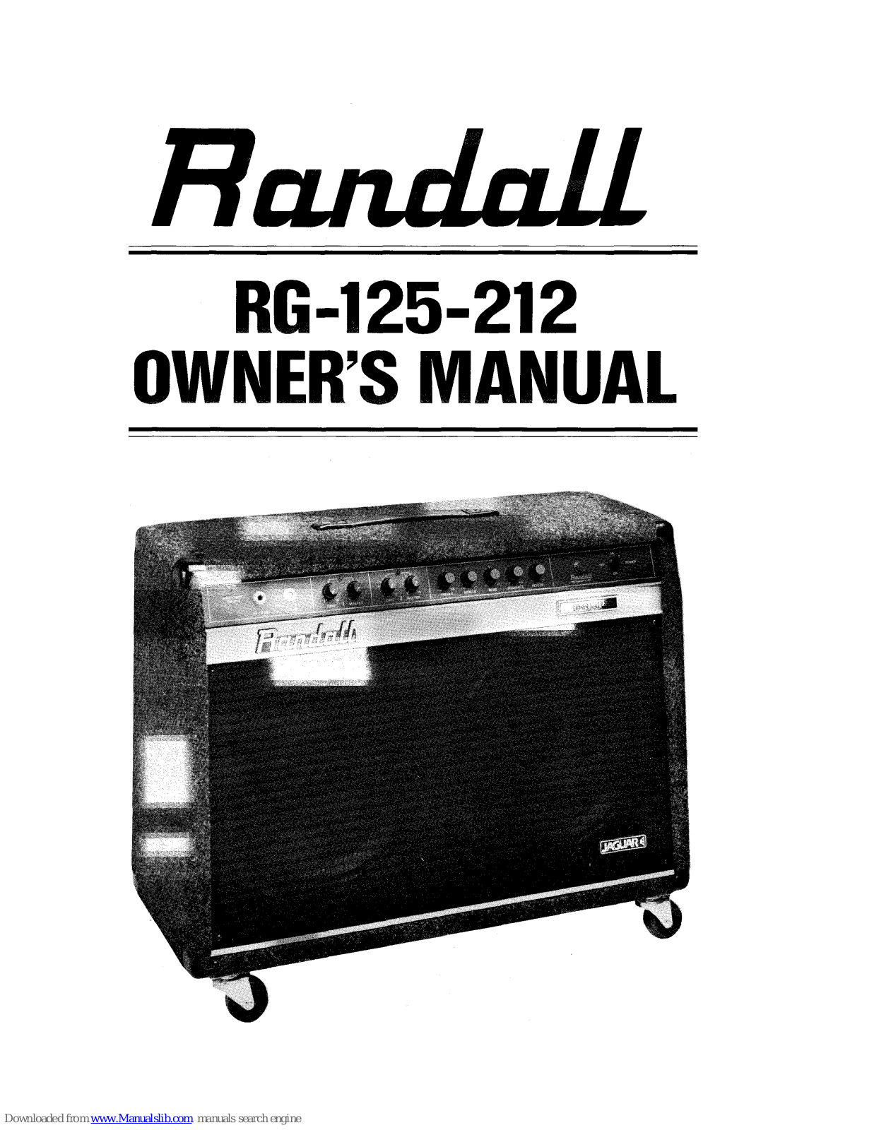 Randall RG-125-212 Owner's Manual