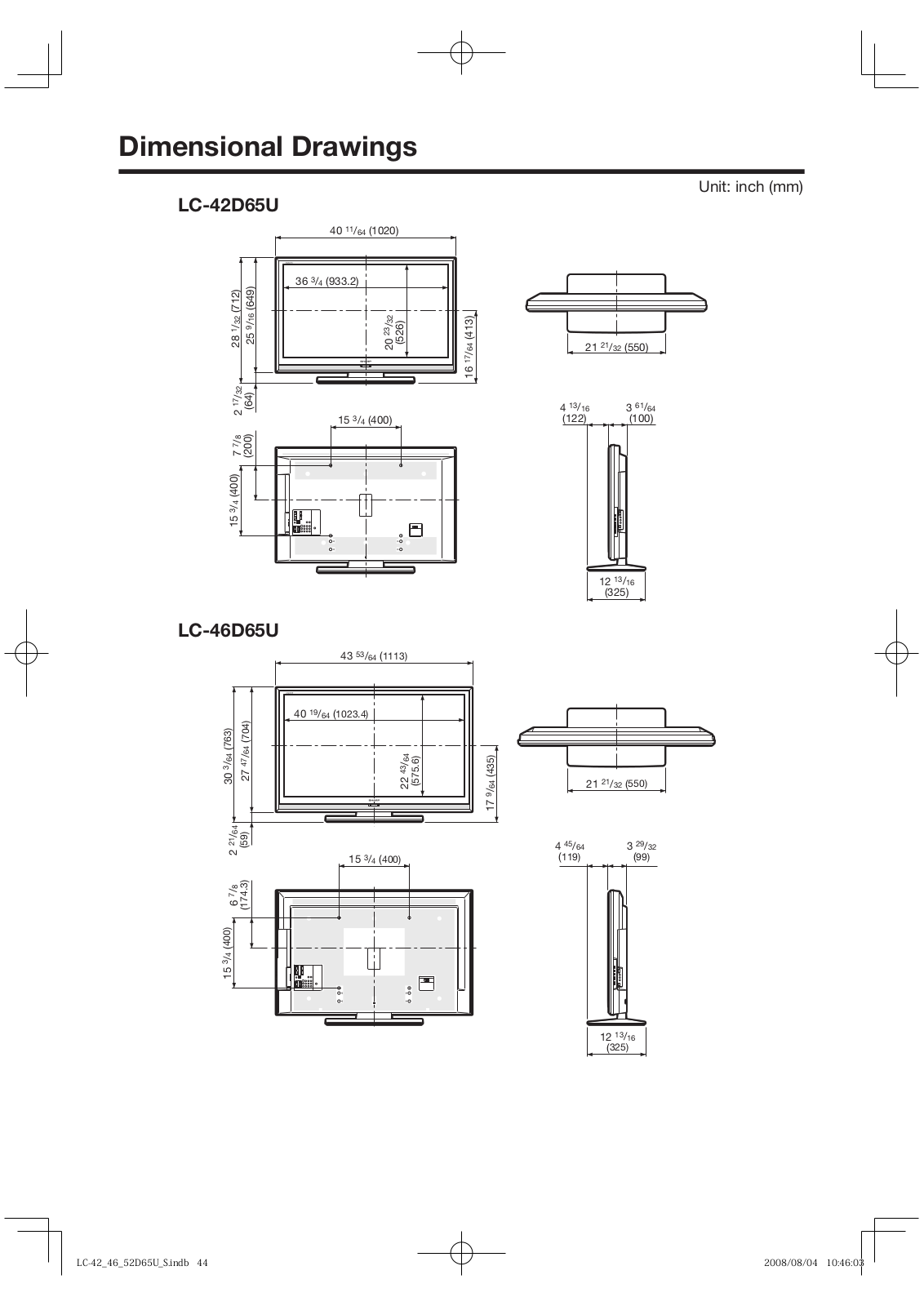 SHARP LC-42D65U, LC-42D65UT, LC-46D65U, LC-52D65UT User Manual