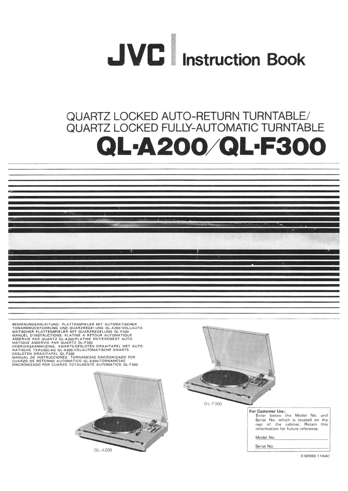 Jvc QL-F300 Owners Manual