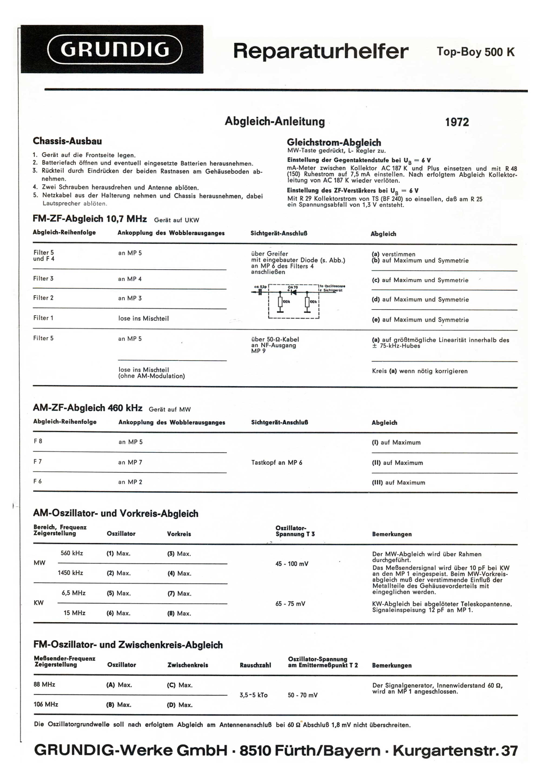 Grundig Top-Boy-500-K Service Manual