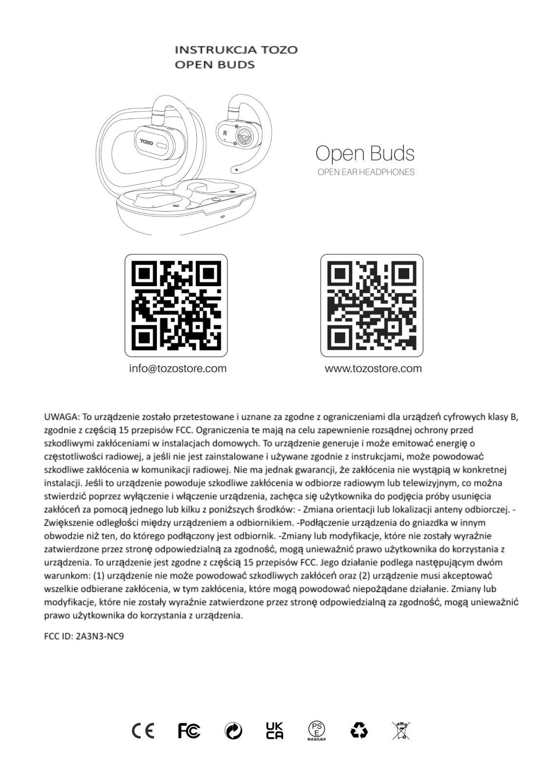 TOZO Open Buds User guide - ManualMachine.com