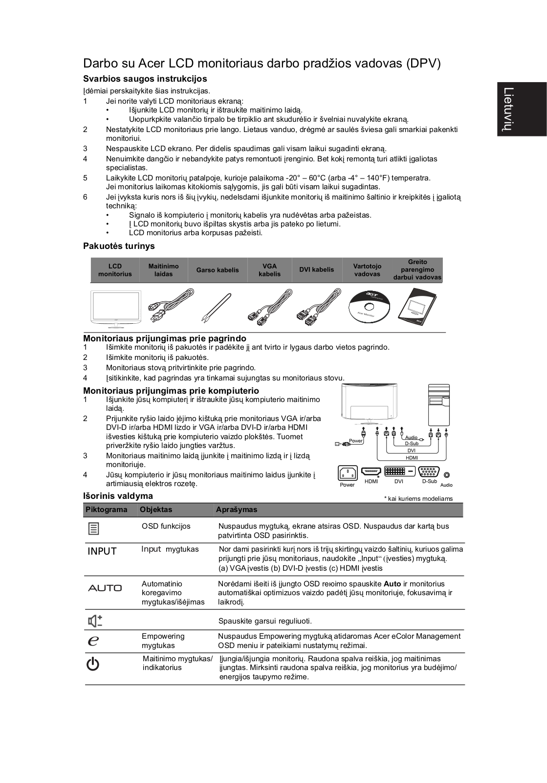 Acer H235HL User Manual