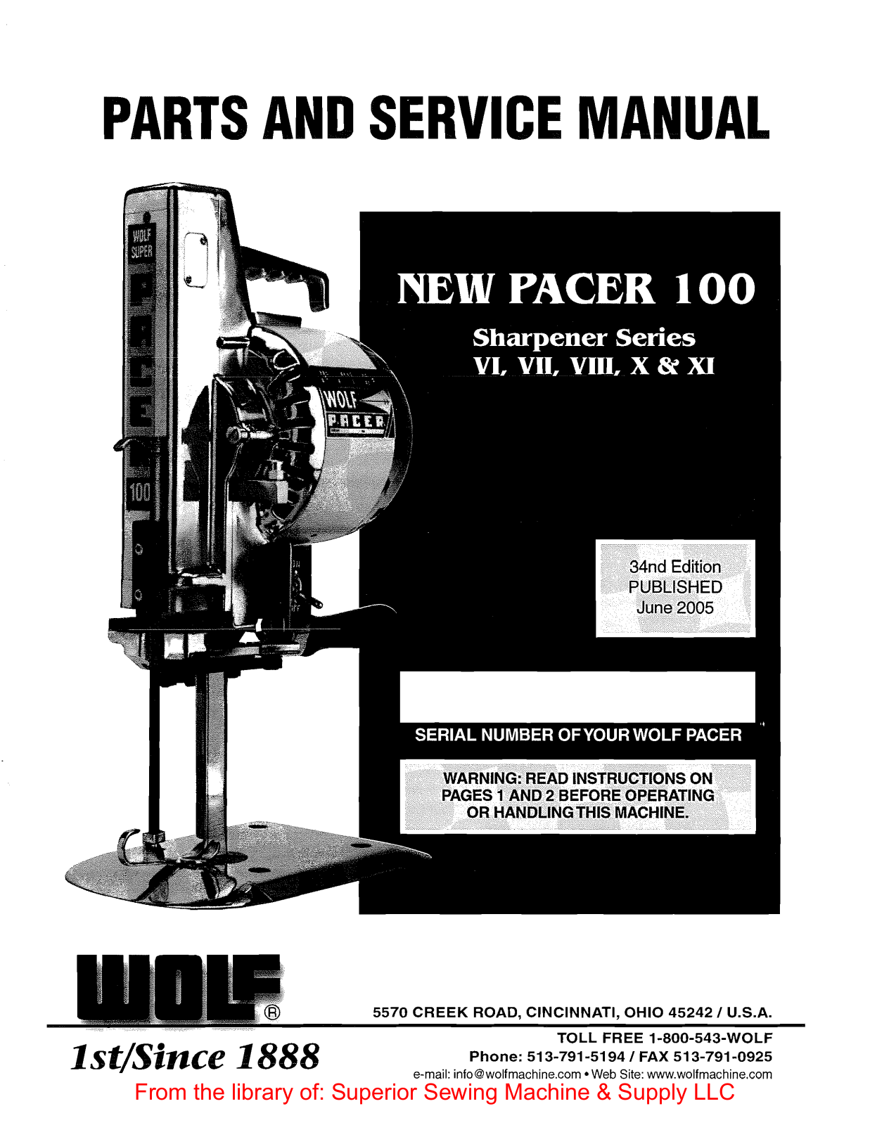 Wolf Pacer 100 User Manual