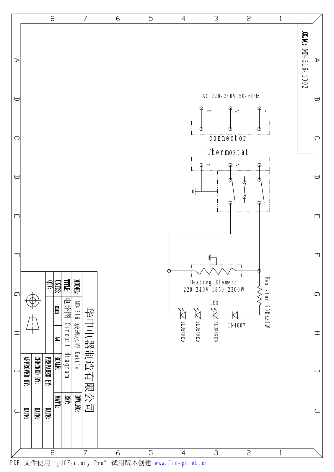 Maxwell MD-316 Circuit diagram