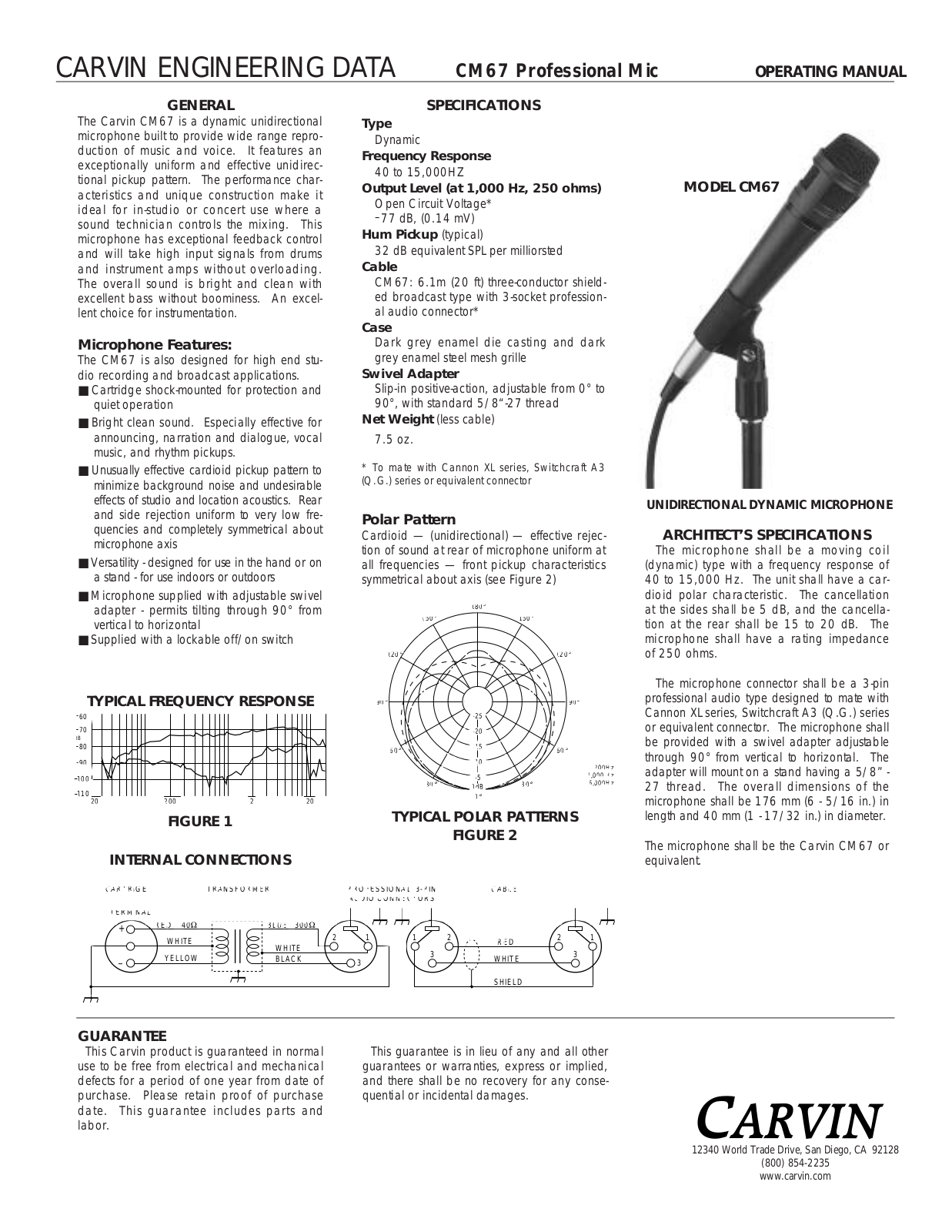 Carvin CM67 User Manual