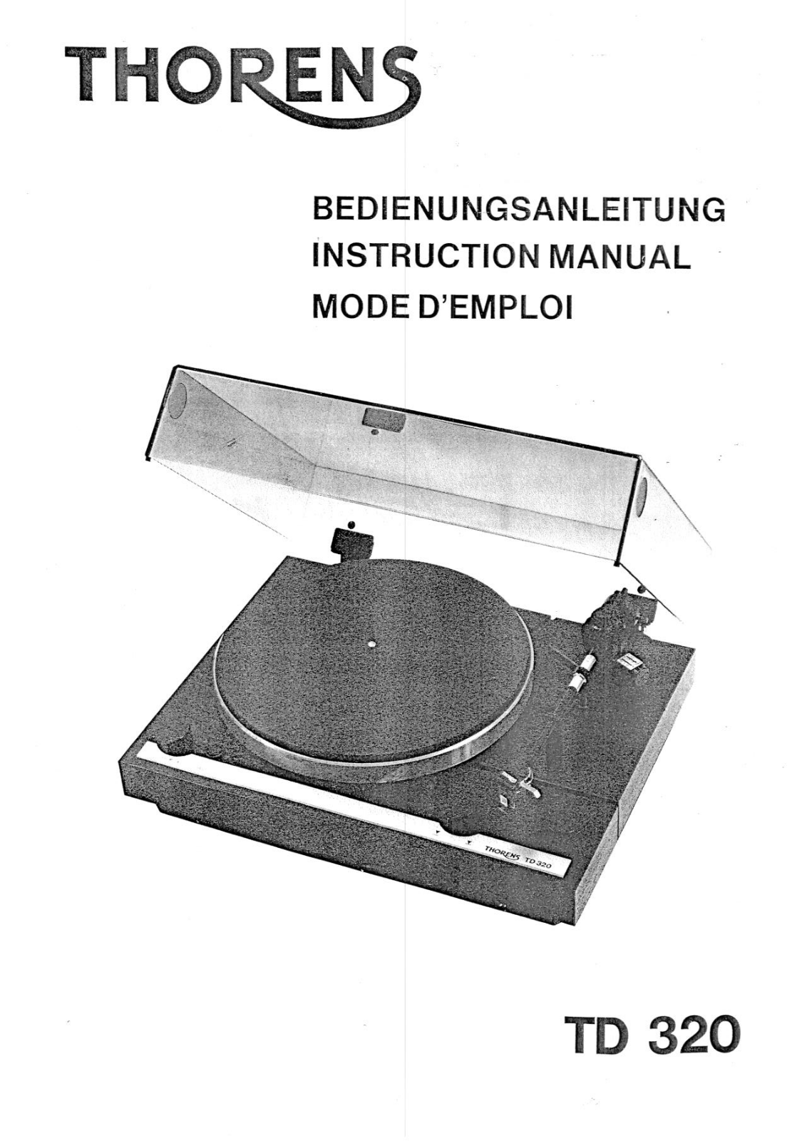 Thorens TD-320 Owners Manual