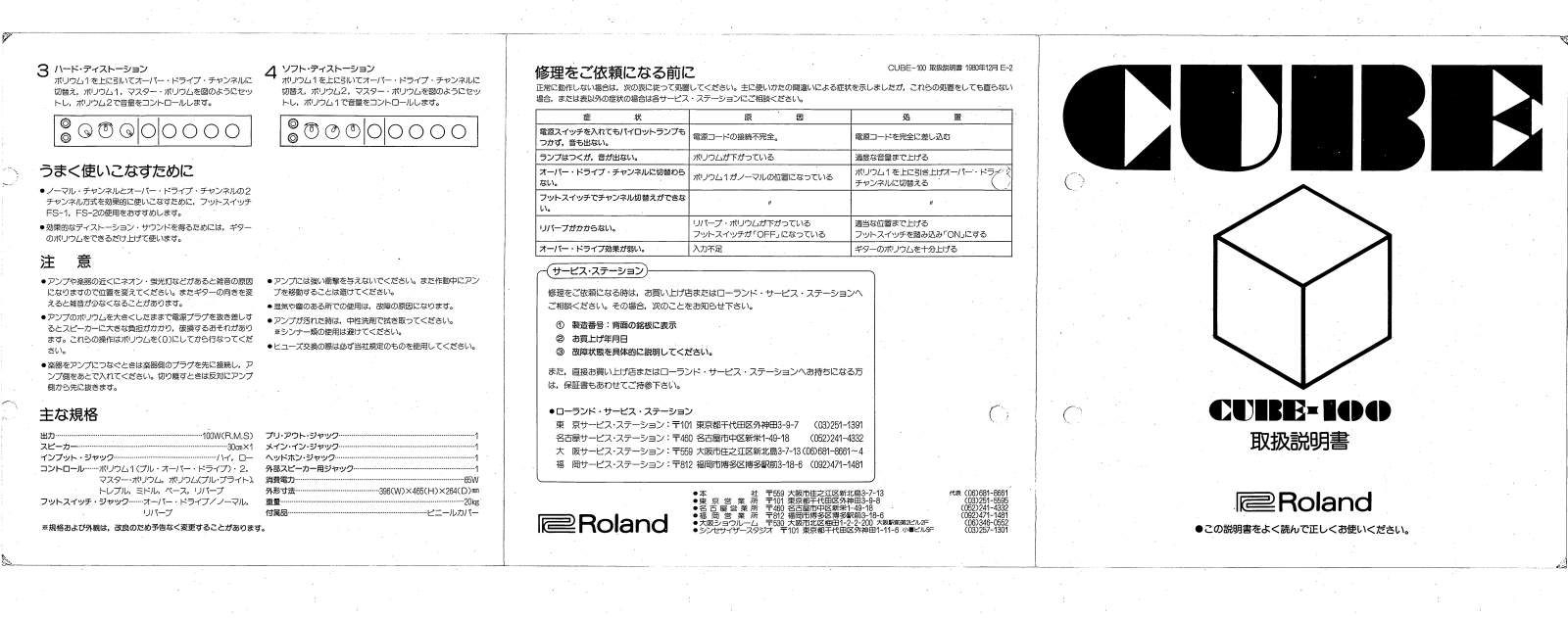 Roland CUBE-100 User Manual