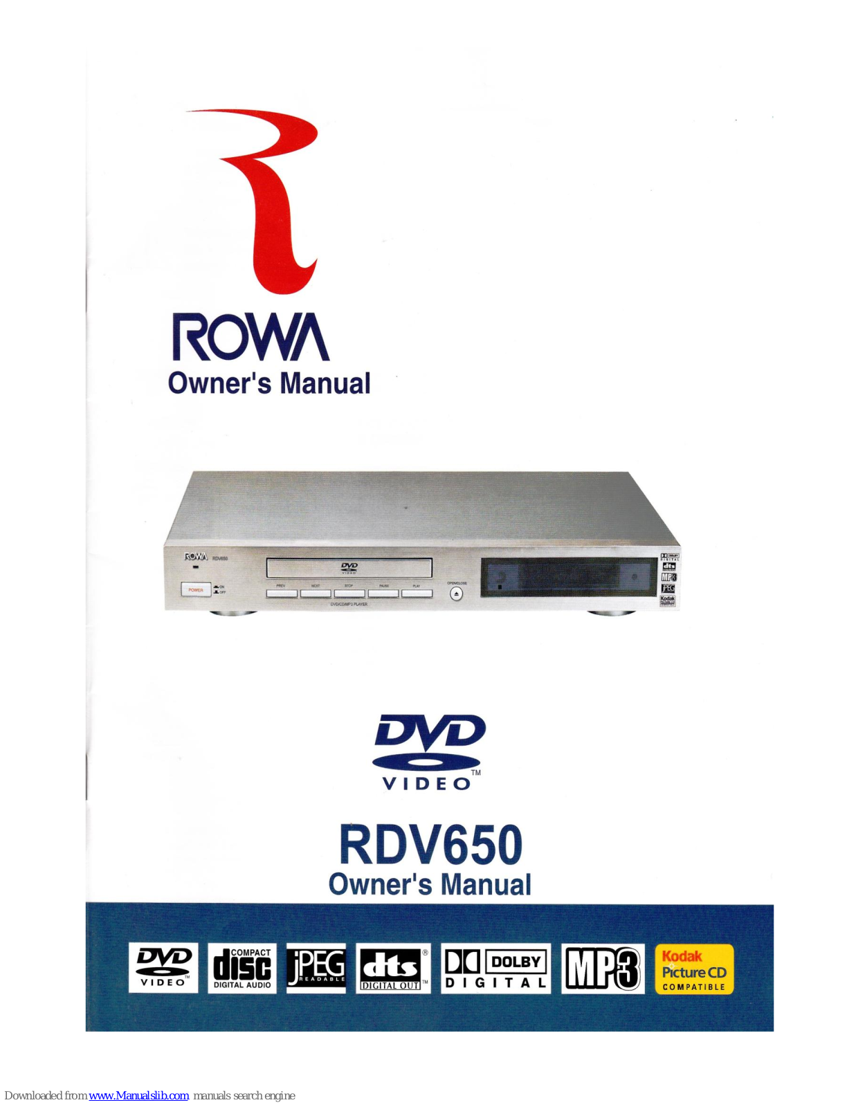 ROWA RDV650 Owner's Manual - ManualMachine.com