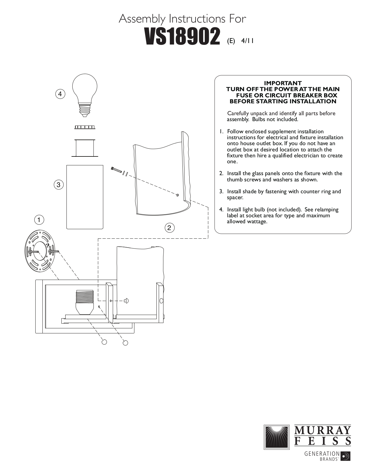 Feiss VS18902 User Manual