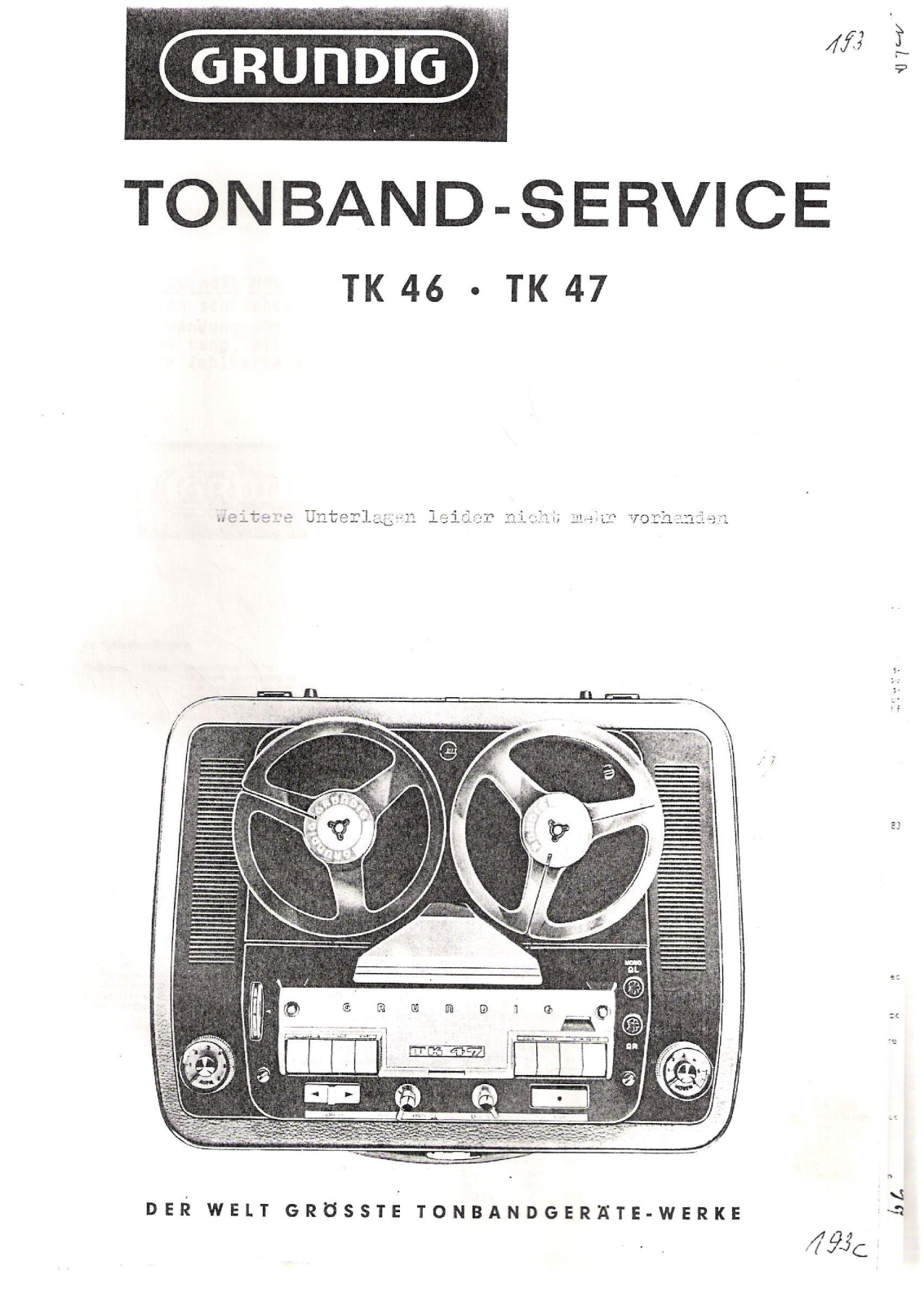 Grundig TK-46, TK-47 Service manual