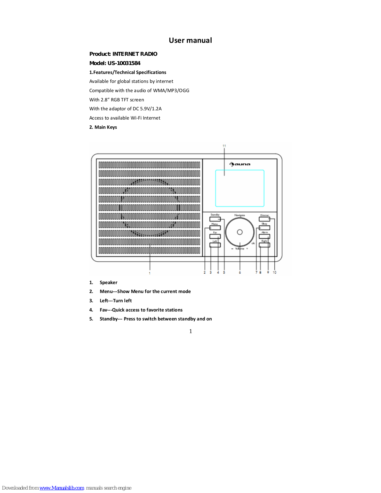 auna US-10031584 User Manual