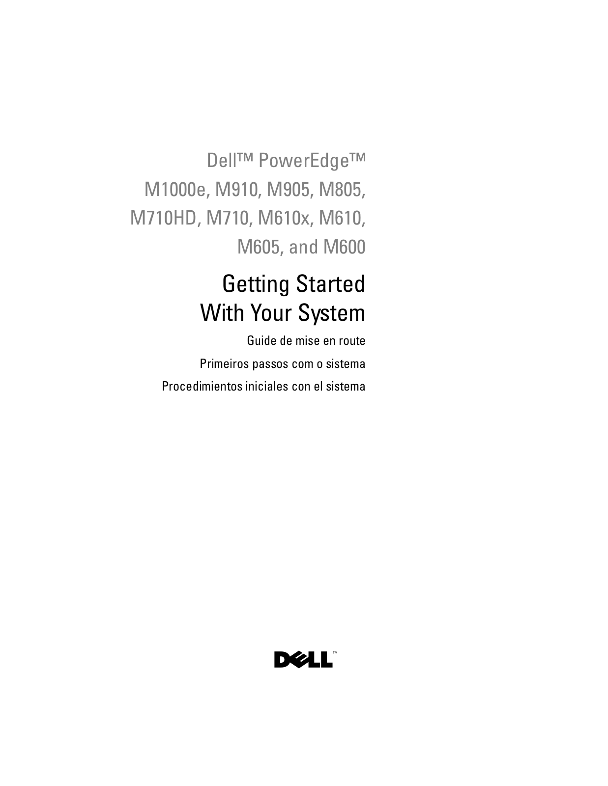 Dell M610x, W7NC1, FHB, M805, HHB User Manual