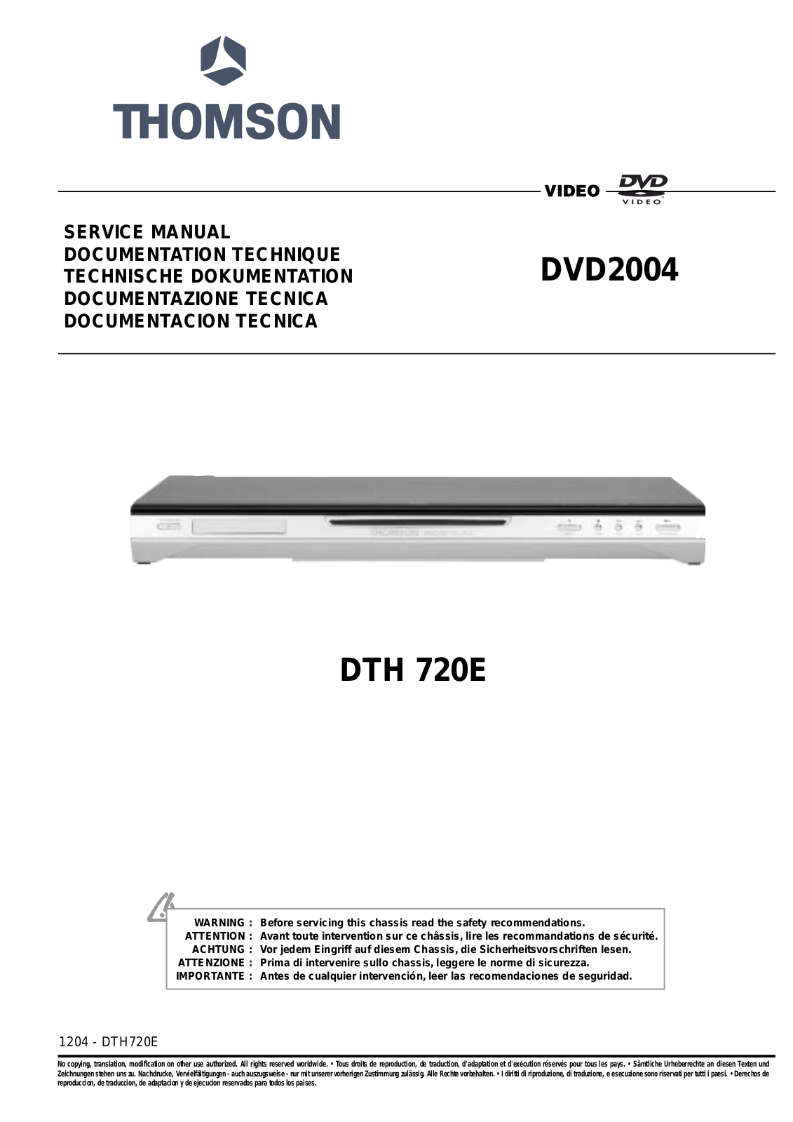 Thomson DTH-720-E Service manual