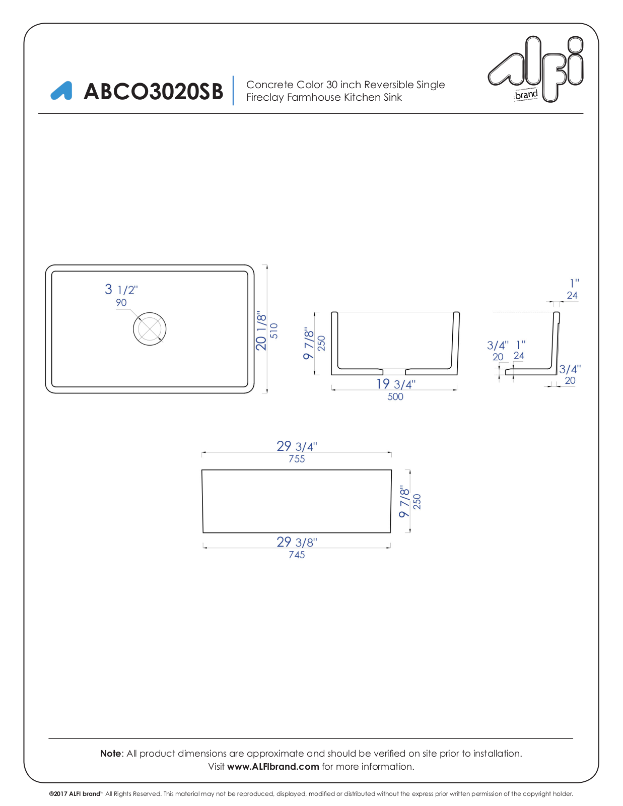 Alfi ABCO3020SB Specifications - ManualMachine.com