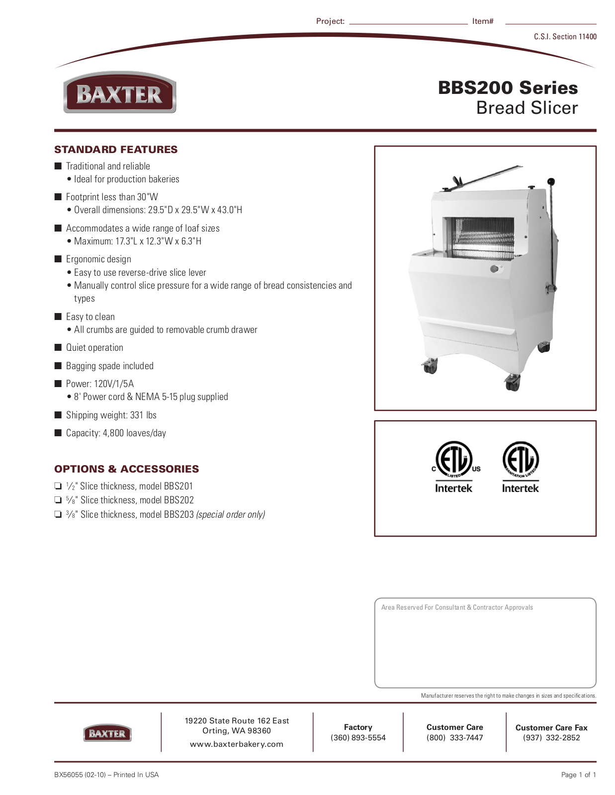 Baxter BBS201, BBS-200 User Manual