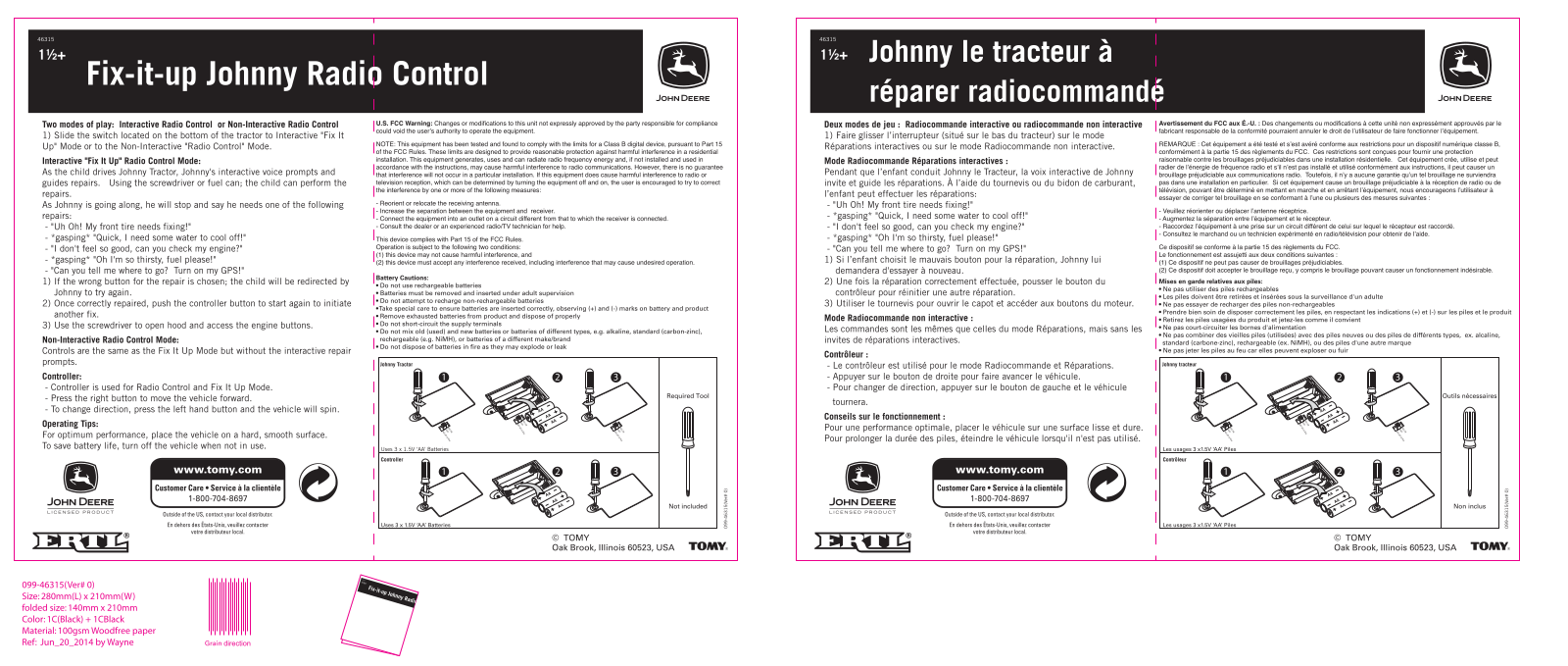 Tomy 46315TX27 Users Manual