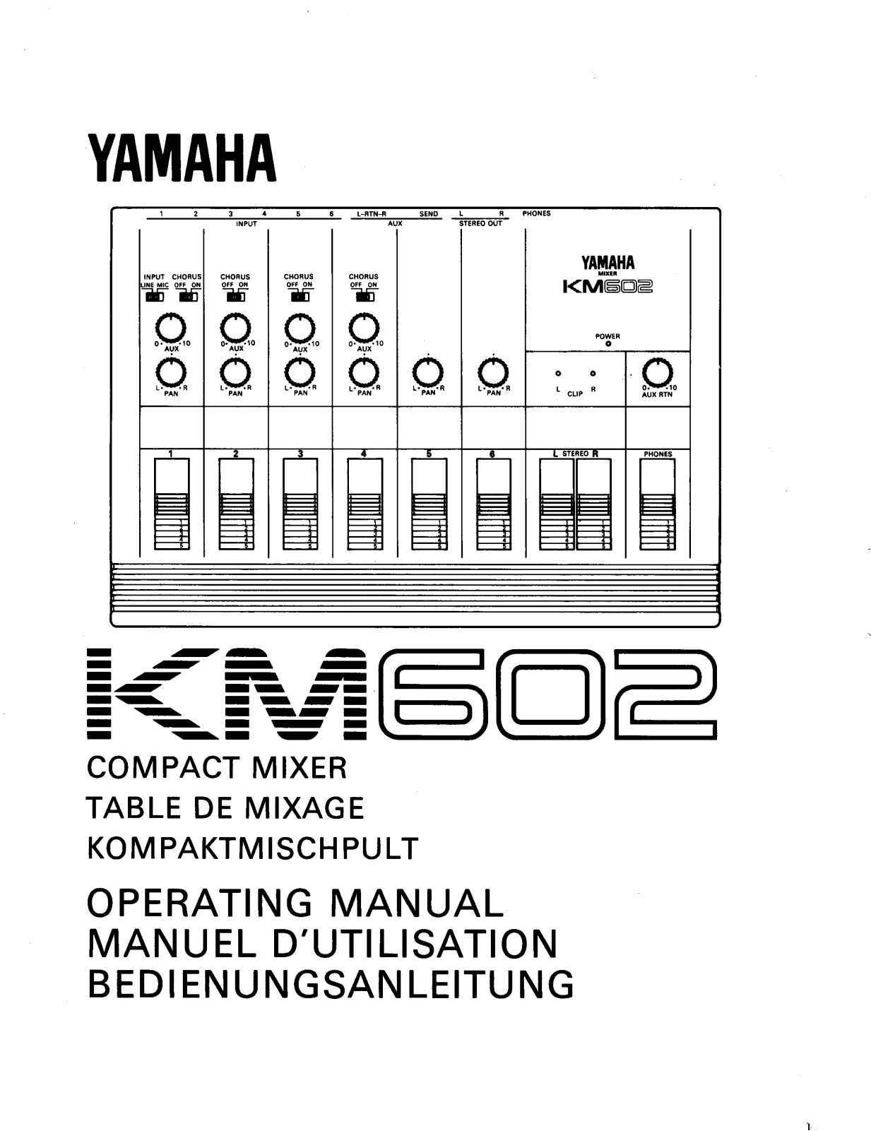 Yamaha KM602 User Manual