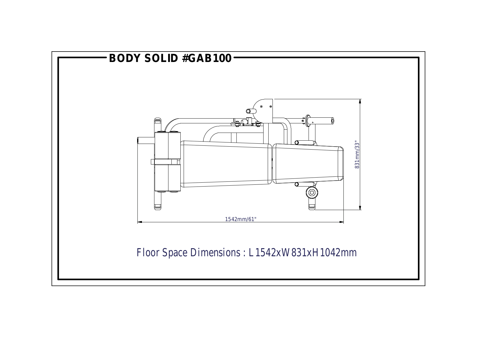 Body Solid GAB100 Top View Schematics